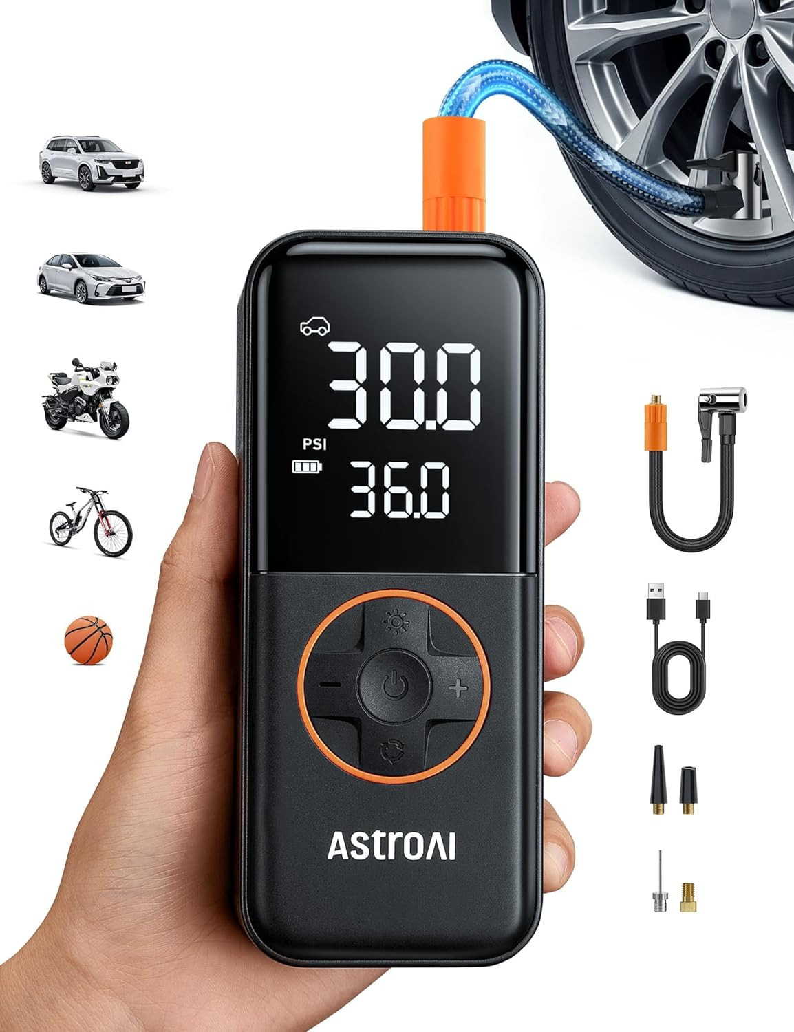 L4 Cordless Tire Inflator Portable Air Compressor, 150PSI Portable Air L4 Cordless Tire Inflator Portable Air Compressor, 150PSI Portable Air