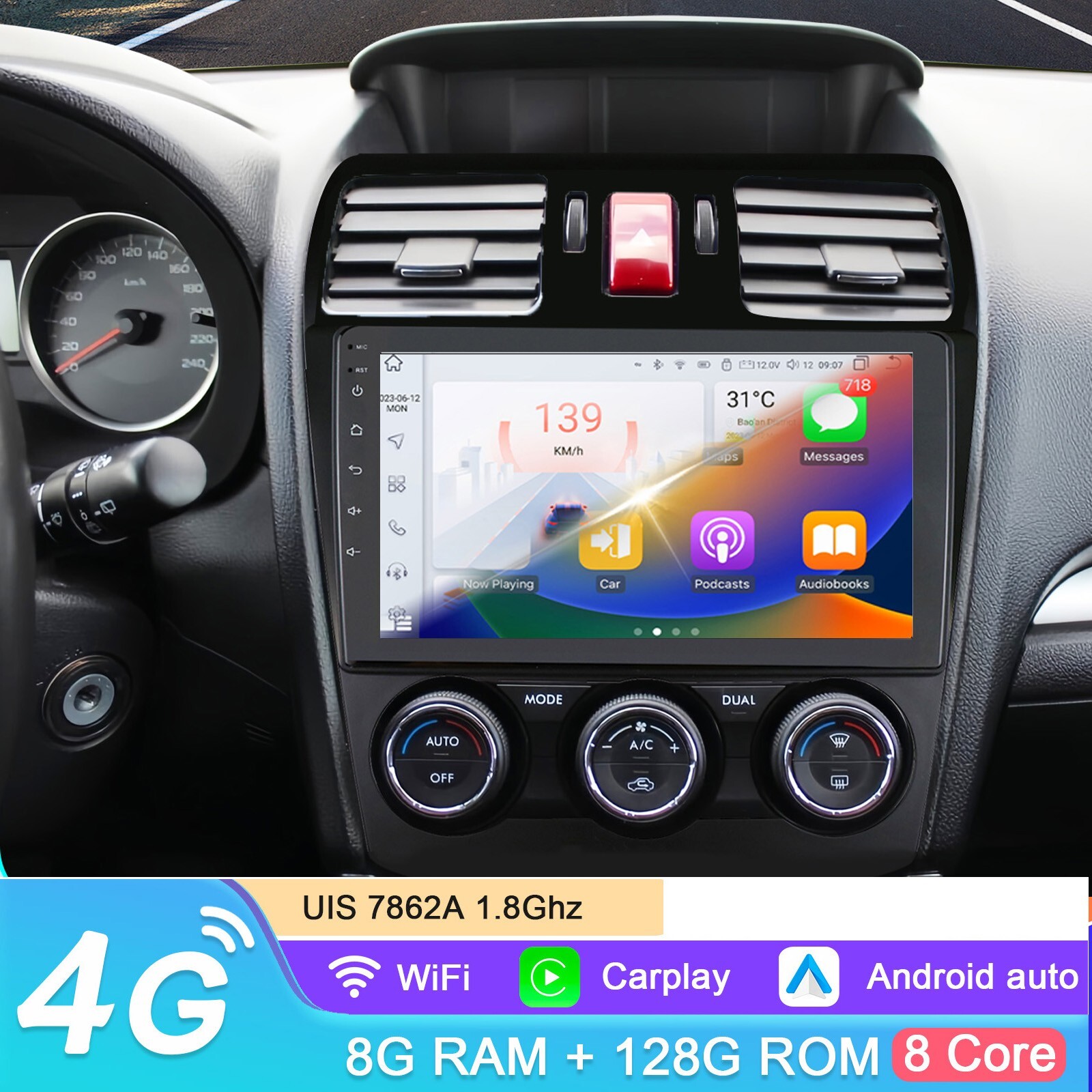 8+128GB For Subaru Forester XV Crosstrek 2012-2014 Car Gps Stereo Navi BT5.0 DSP