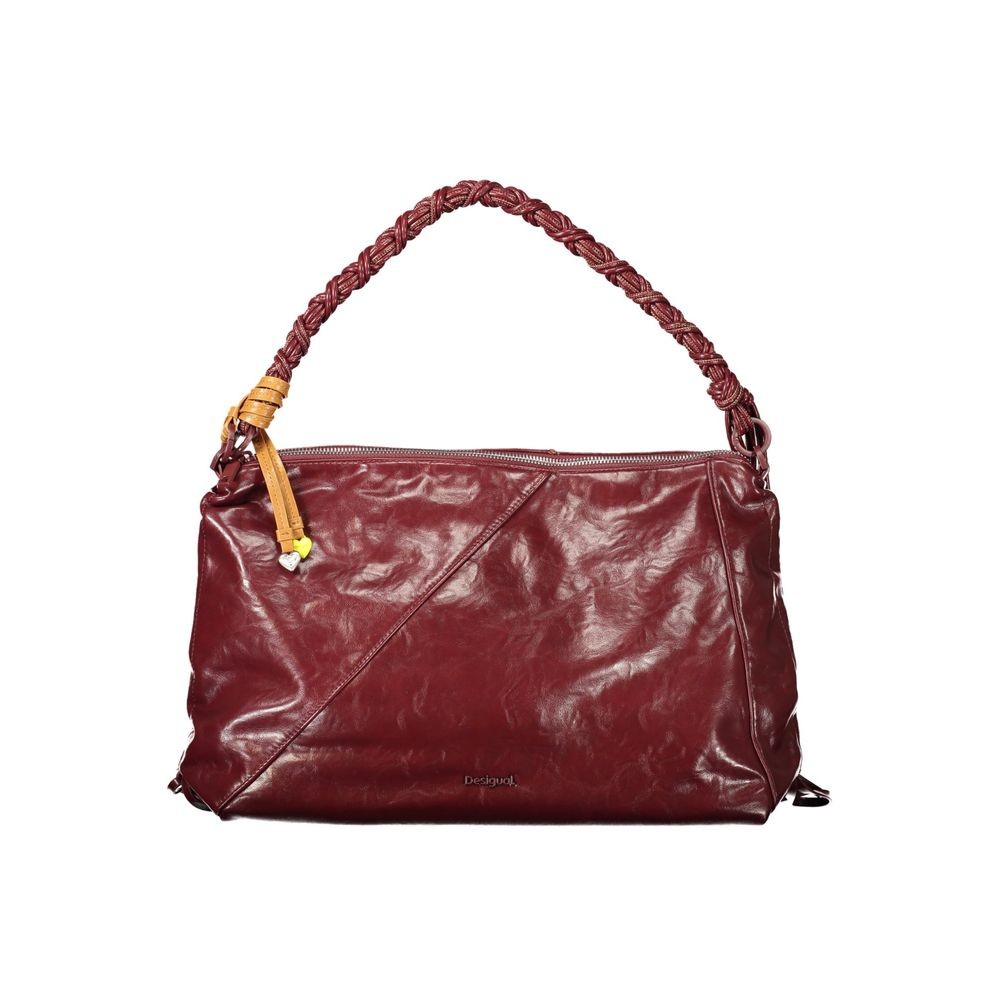 Desigual Burgundy Polyurethane Women Handbag 100% Authentic
