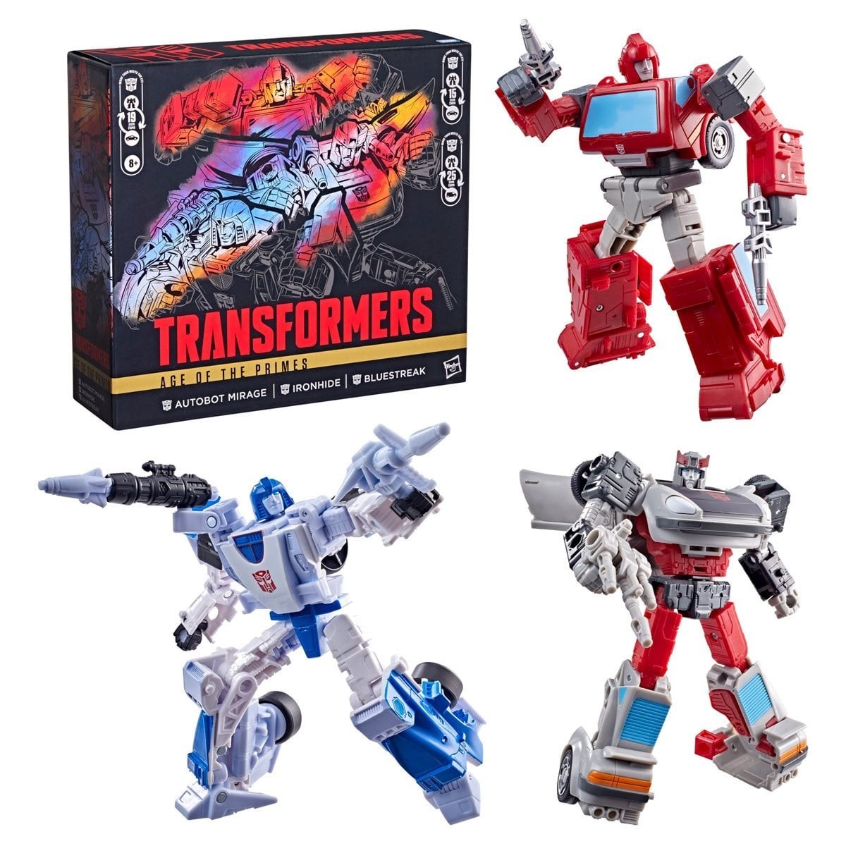 Transformers Age of the Primes Deluxe Mirage Ironhide Bluestreak 3-Pack