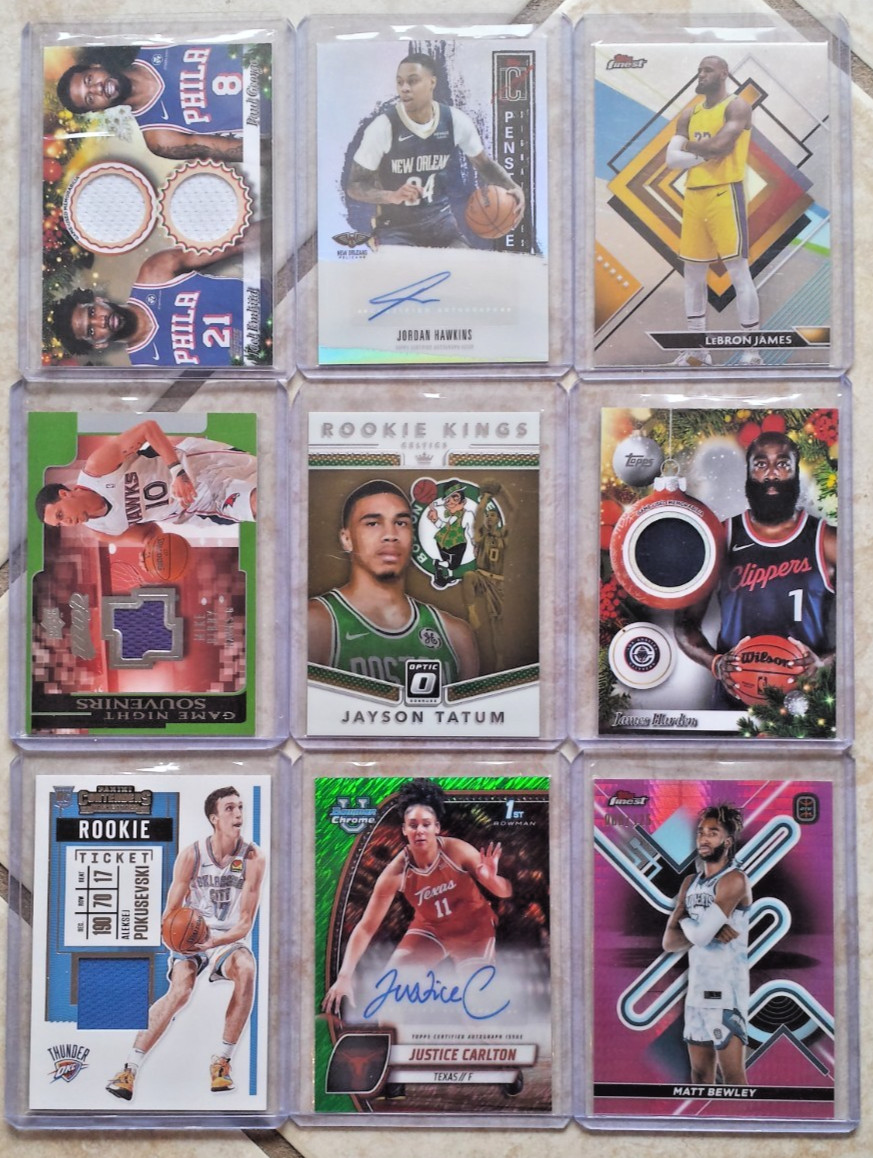HUGE AUTO, GAME USED, ROOKIE, BASKETBALL CARD LOT LOADED