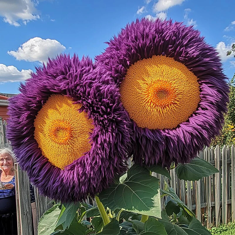 50 PCS Yellow Purple Enchanting Giant Teddy Bear Sunflower Seeds