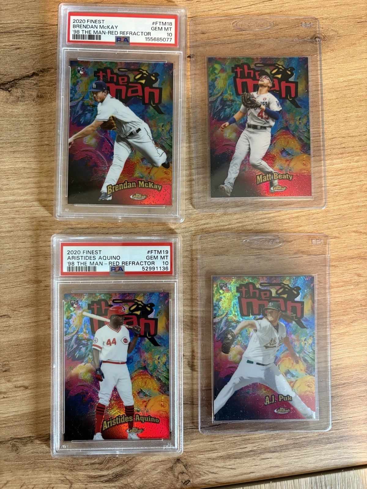 2020 Topps Finest - The Man - Red Refractor /5 - Lot Of 4 Cards