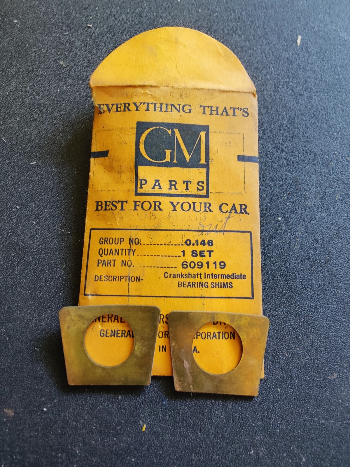 NOS OEM 1940-62 Chevy 216 235 6cyl Crankshaft Main Bearing Shim Set GM 609119