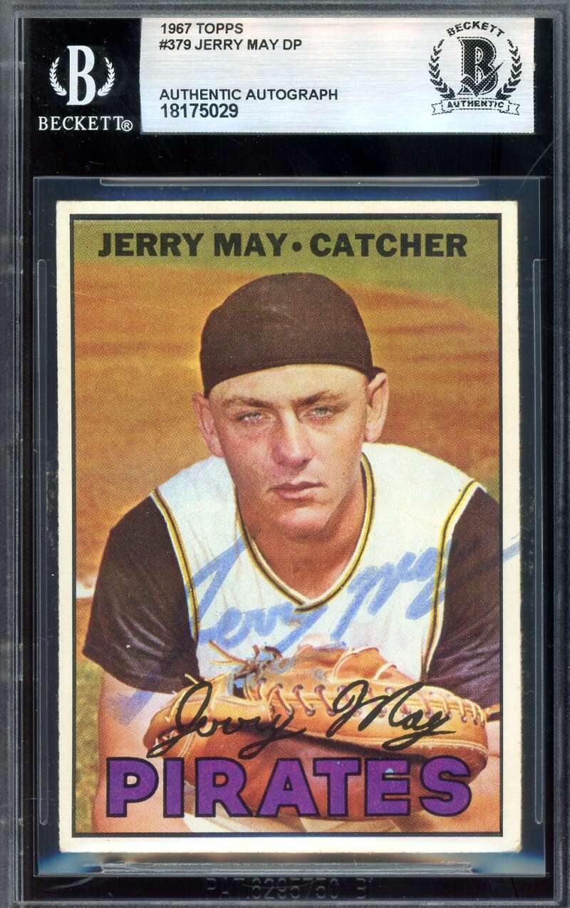 Jerry May Beckett BAS Signed 1967 Topps Autograph