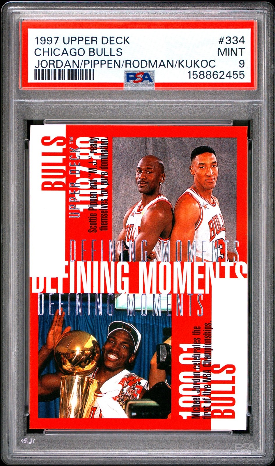 1997 Upper Deck #334 Michael Jordan /Pippen/Rodman/Kukoc PSA 9 POP/60