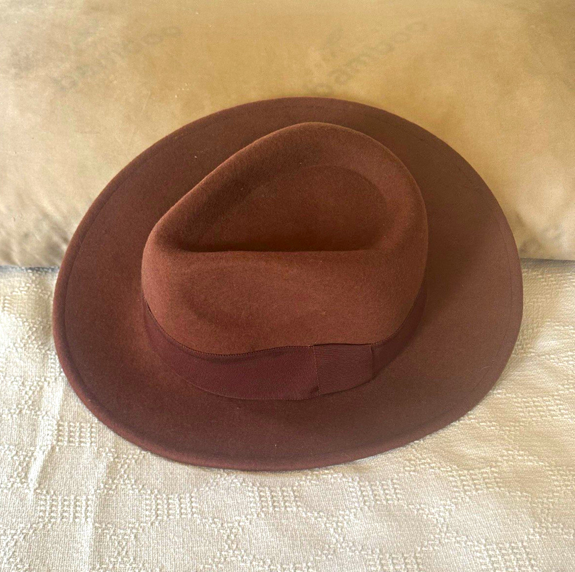 ALDO Men\'s Brown Solid Fedora Hat, Classic Style, Size L/XL ALDO Men\'s Brown Solid Fedora Hat, Classic Style, Size L/XL