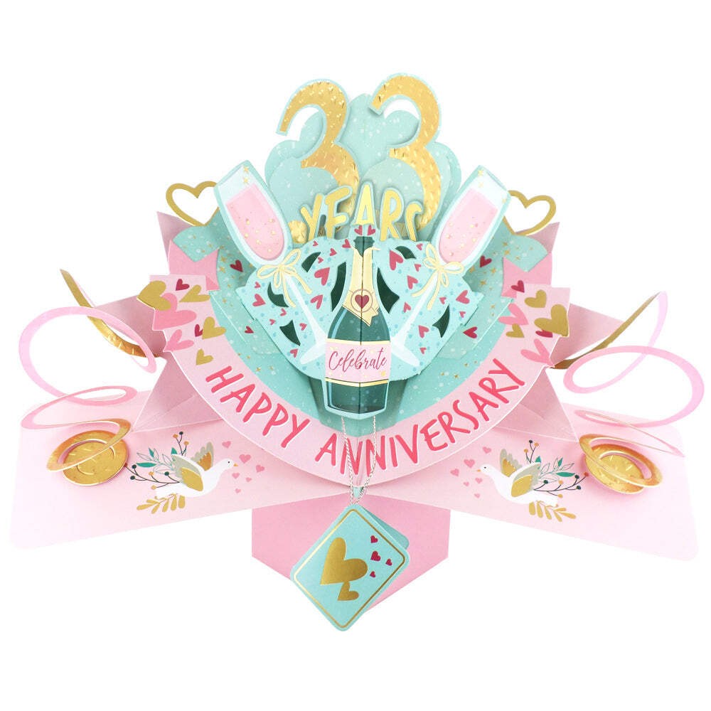 33 Years Happy 33rd Anniversary Pop-Up Greeting Card