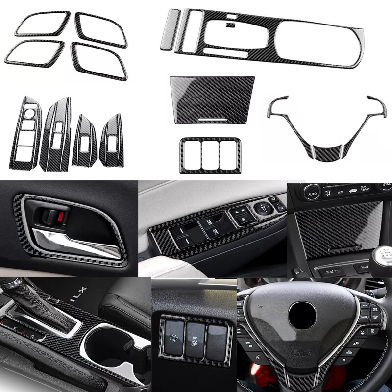 Real Carbon Fiber Full Interior Set Trim Sticker For Acura ILX 2013-2022