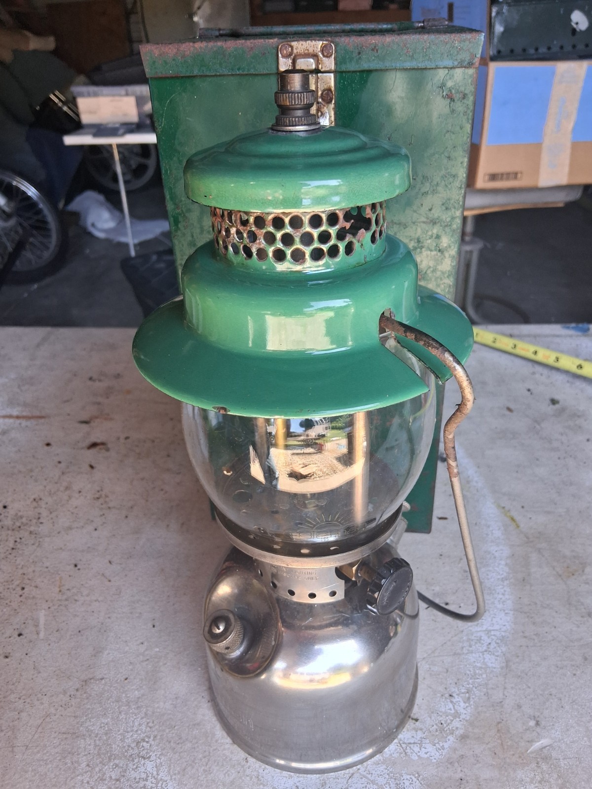 VTG 40s Coleman Green & Nickel Chrome Lantern 242B Sunshine USA 1941 Canada VTG 40s Coleman Green & Nickel Chrome Lantern 242B Sunshine USA 1941 Canada