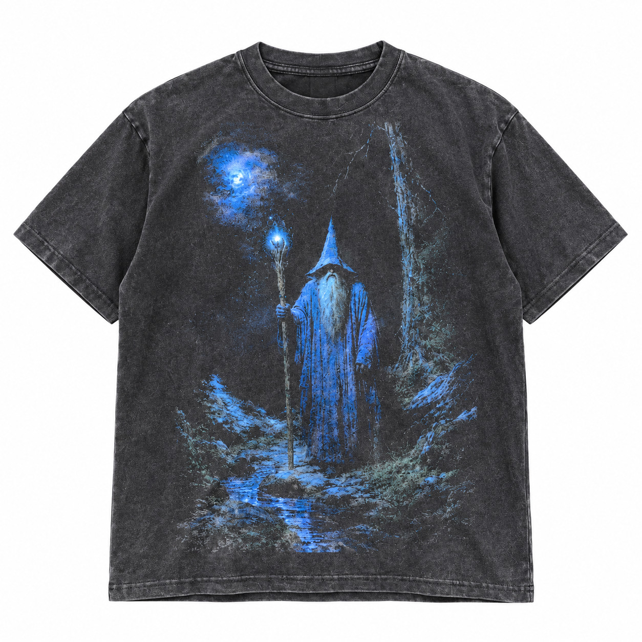 Dark Wizard Shirt Fantasy Mage Medieval Sorcerer Vintage Gothic Graphic T-Shirt