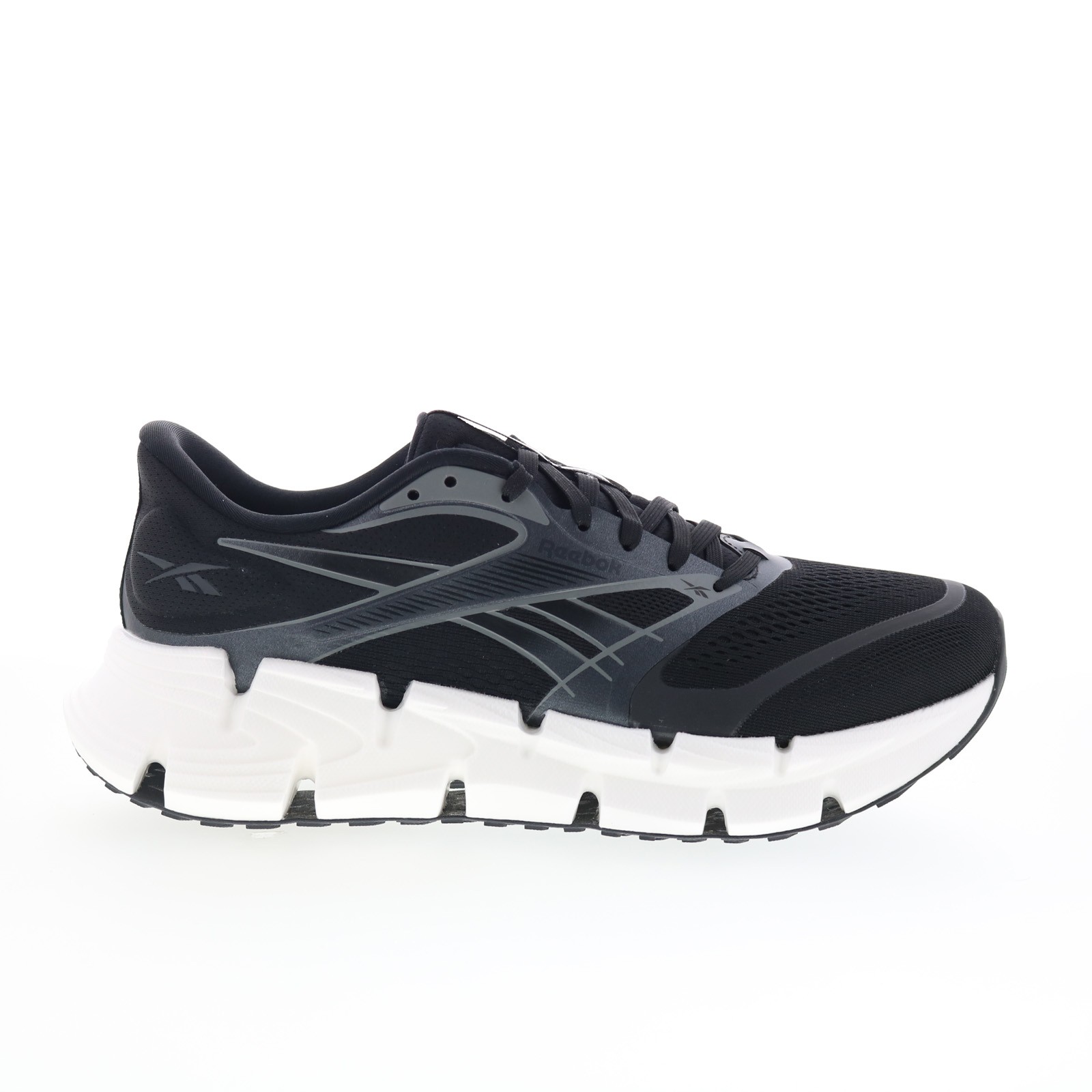Reebok Floatzig 2 Mens Black Canvas Lace Up Athletic Running Shoes
