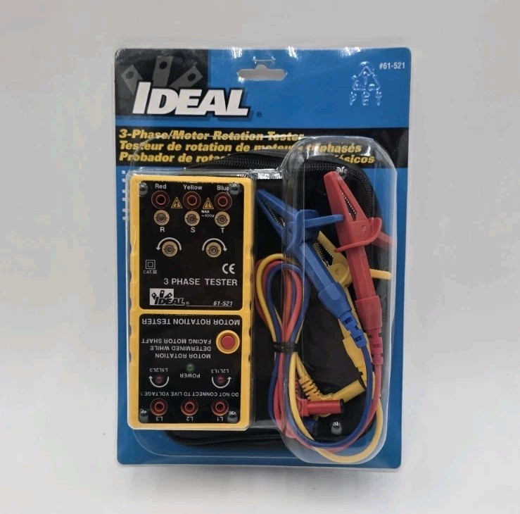 IDEAL ELECTRICAL 3 PHASE MOTOR ROTATION TESTER 61-521 600V 