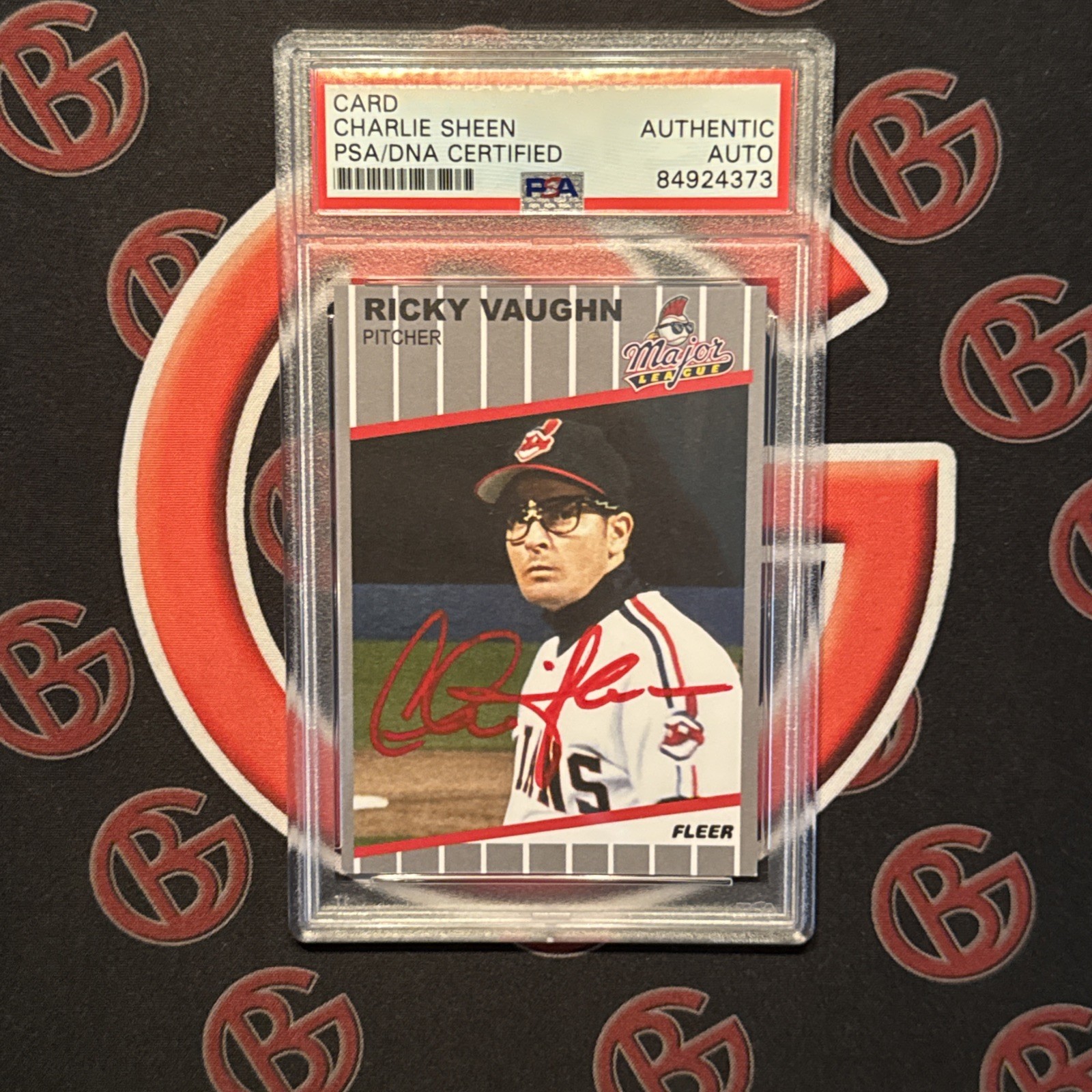 Charlie Sheen Signed Ricky Wild Thing Vaughn Autographed Baseball Card PSA AUTO Charlie Sheen Signed Ricky Wild Thing Vaughn Autographed Baseball Card PSA AUTO