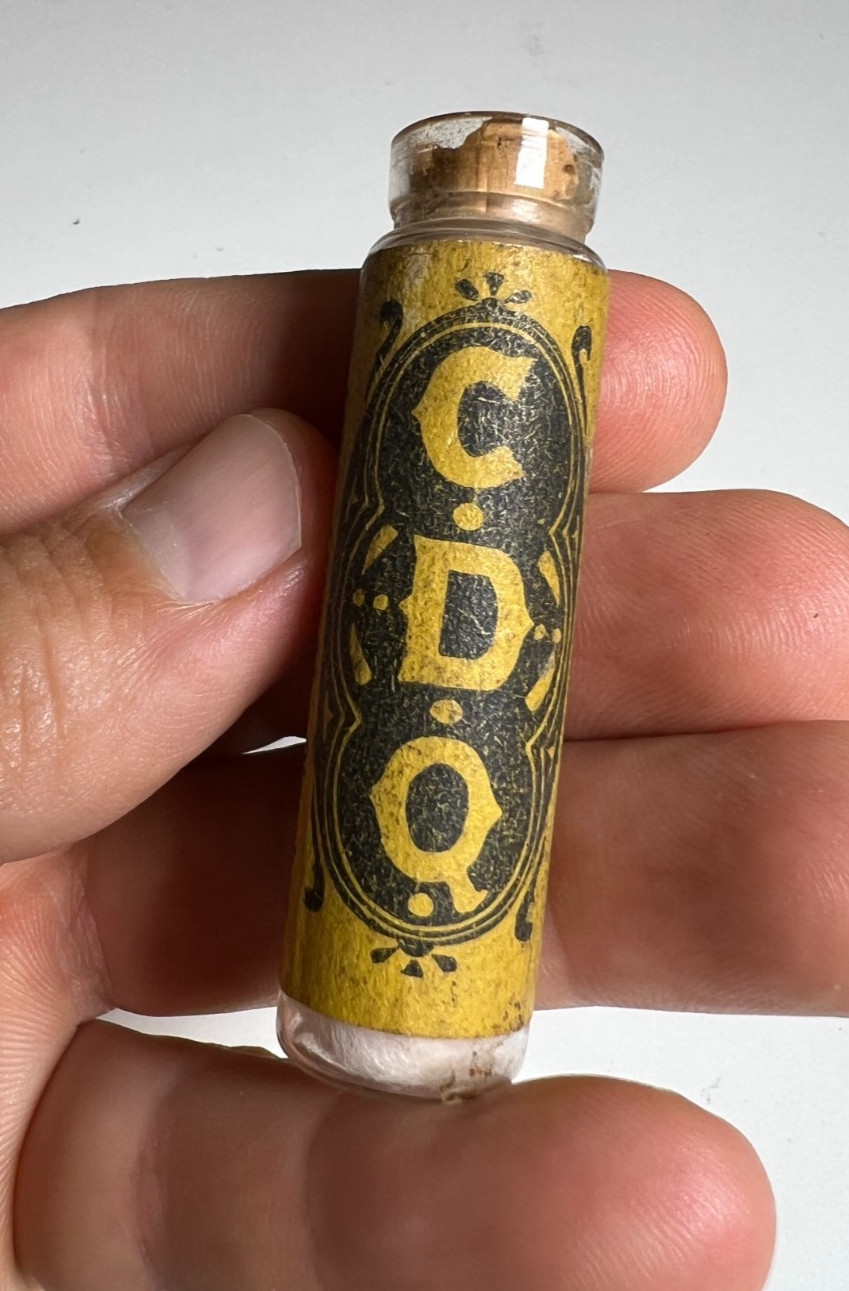 Antique Dr Freeman’s CDQ Opium Pills Bottle Label Portland Maine c1915 Empty