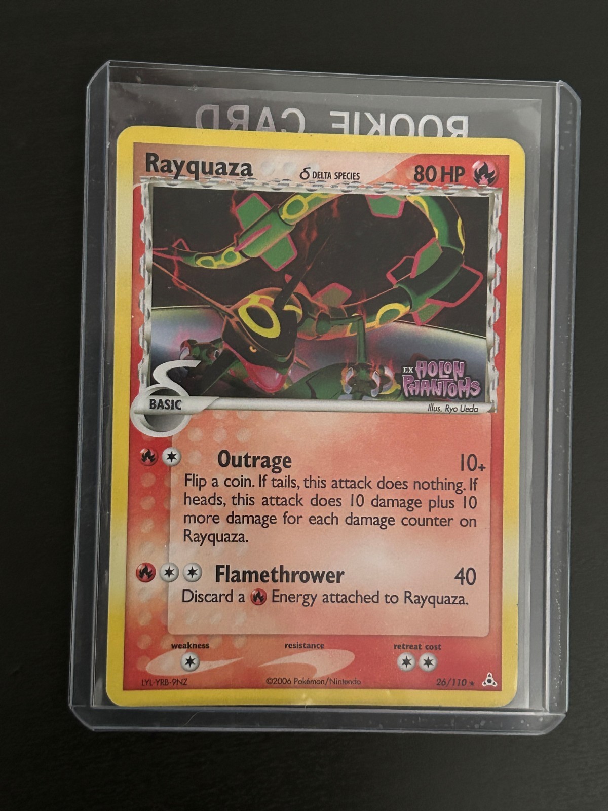Rayquaza Delta Species Holo Card 26/110 Stamped Ex Holon Phantoms Rayquaza Delta Species Holo Card 26/110 Stamped Ex Holon Phantoms