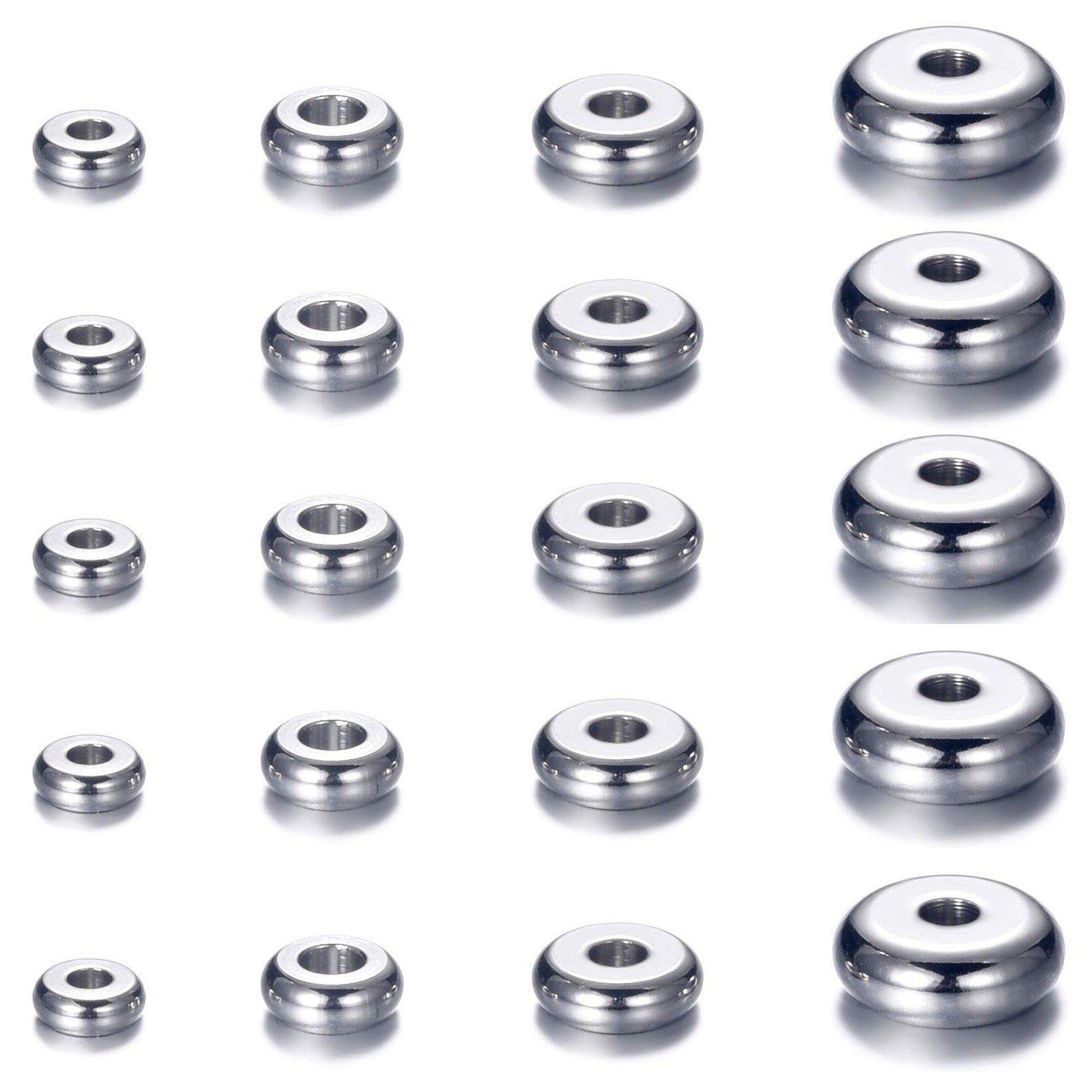 160pcs 4mm 5mm 6mm 8mm Stainless Steel Flat Round Bead Spacers Jewelry Findings 160pcs 4mm 5mm 6mm 8mm Stainless Steel Flat Round Bead Spacers Jewelry Findings