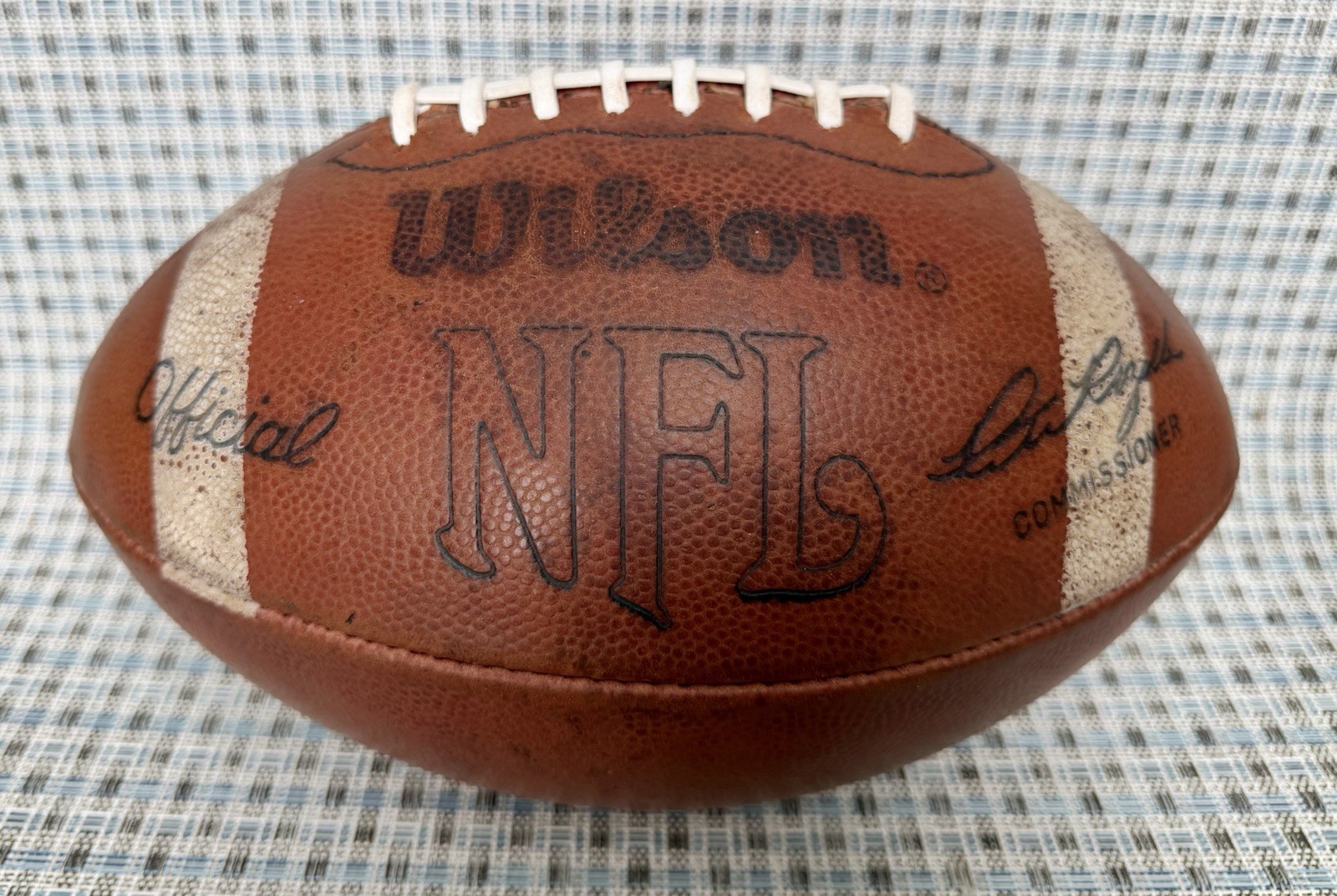 Vintage Wilson Official NFL Football Leather  USA White Stripe Night Game RARE