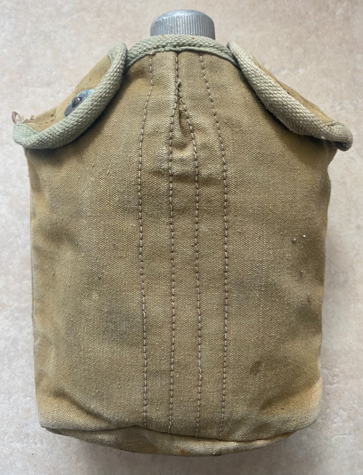 WWI US Army M1910 Aluminum Canteen Cover Set 1918 B.A. Co. Buckeye WWI Militaria
