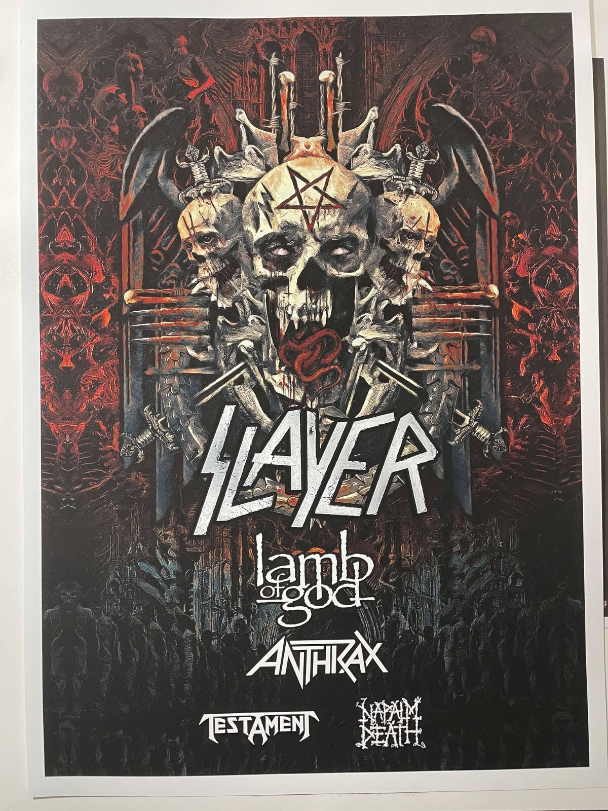 SLAYER Anthrax Testament Lamb of God Concert Poster Final Tour