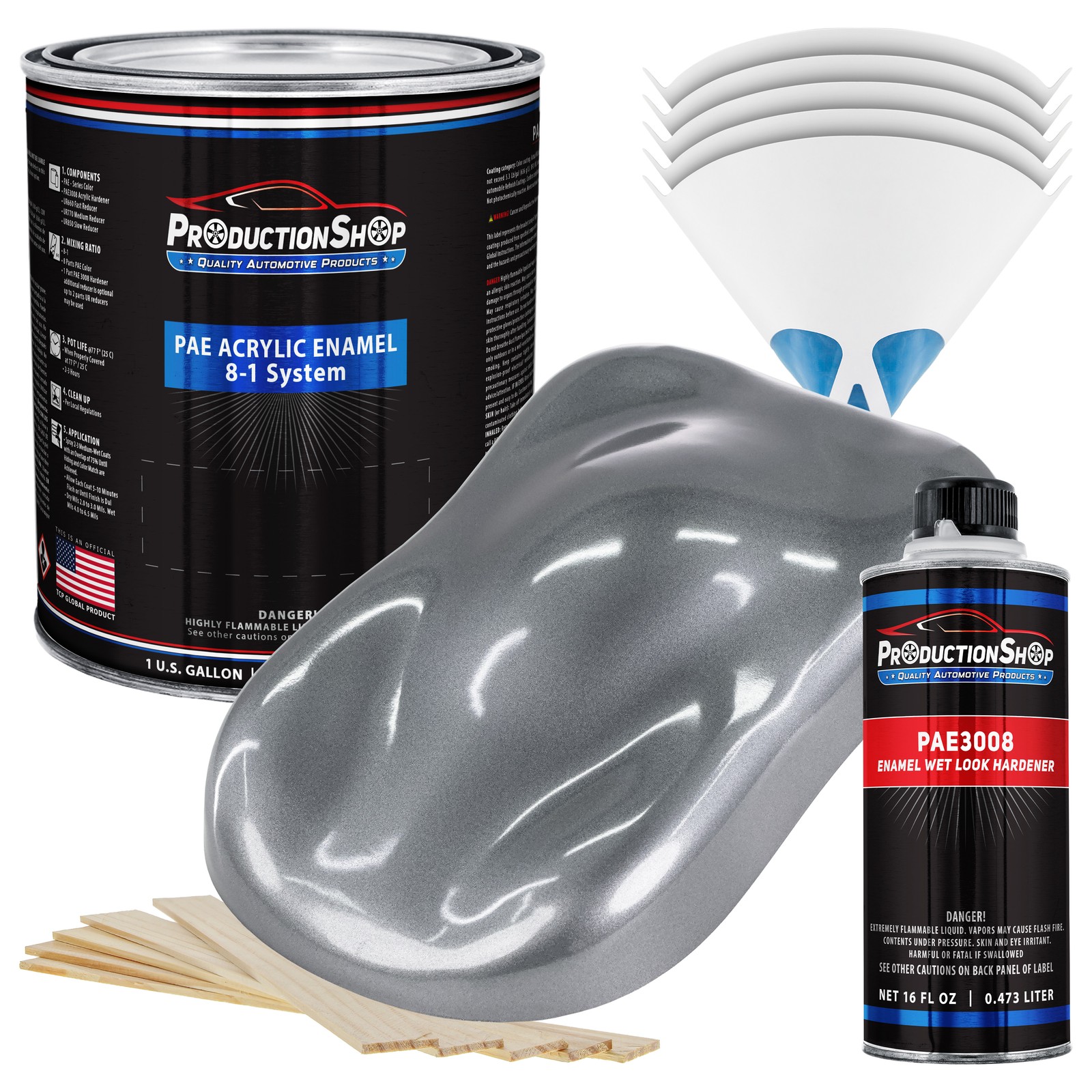 ProductionShop High Gloss Charcoal Metallic Acrylic Enamel Gallon Kit Auto Paint