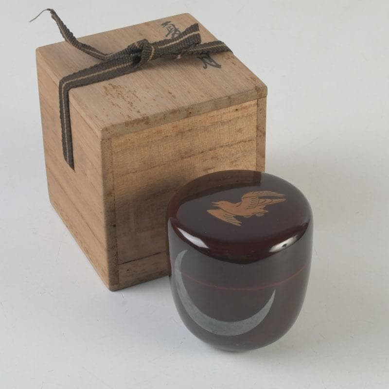 Japanese Natsume Tea Caddy Bird Makie Natsu no Tsuki Summer Moon Signed