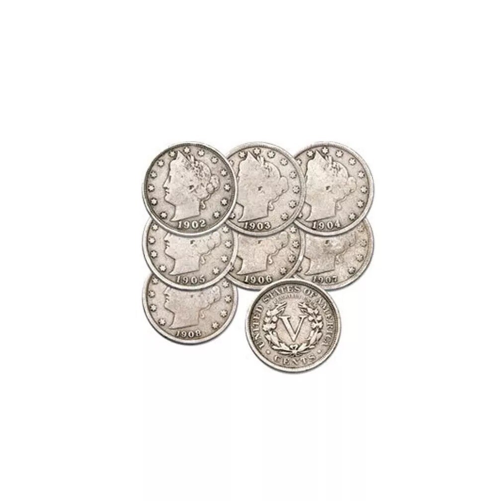 1883 to 1912 Liberty Nickels Set of 7 Coins Set Good - US COIN LOT