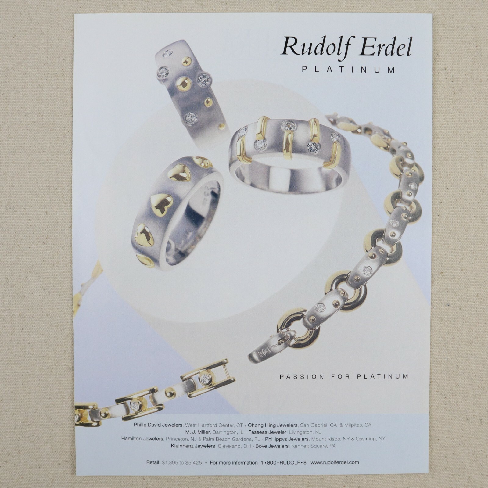 Vintage Rudolf Erdel Print Ad 1997 Paper Magazine Clipping Passion For Platinum Vintage Rudolf Erdel Print Ad 1997 Paper Magazine Clipping Passion For Platinum