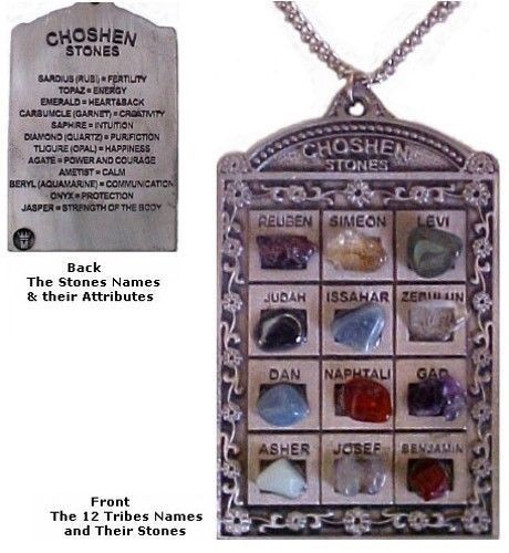 Jewish Hoshen Pendant necklace High Priest Breastplate 12 tribes 3.5