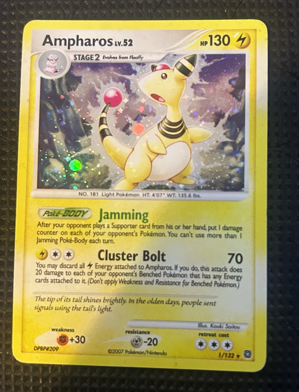 Ampharos 1/132 Secret Wonders Holo Rare, HOLO BLEED LP-/MP Ampharos 1/132 Secret Wonders Holo Rare, HOLO BLEED LP-/MP
