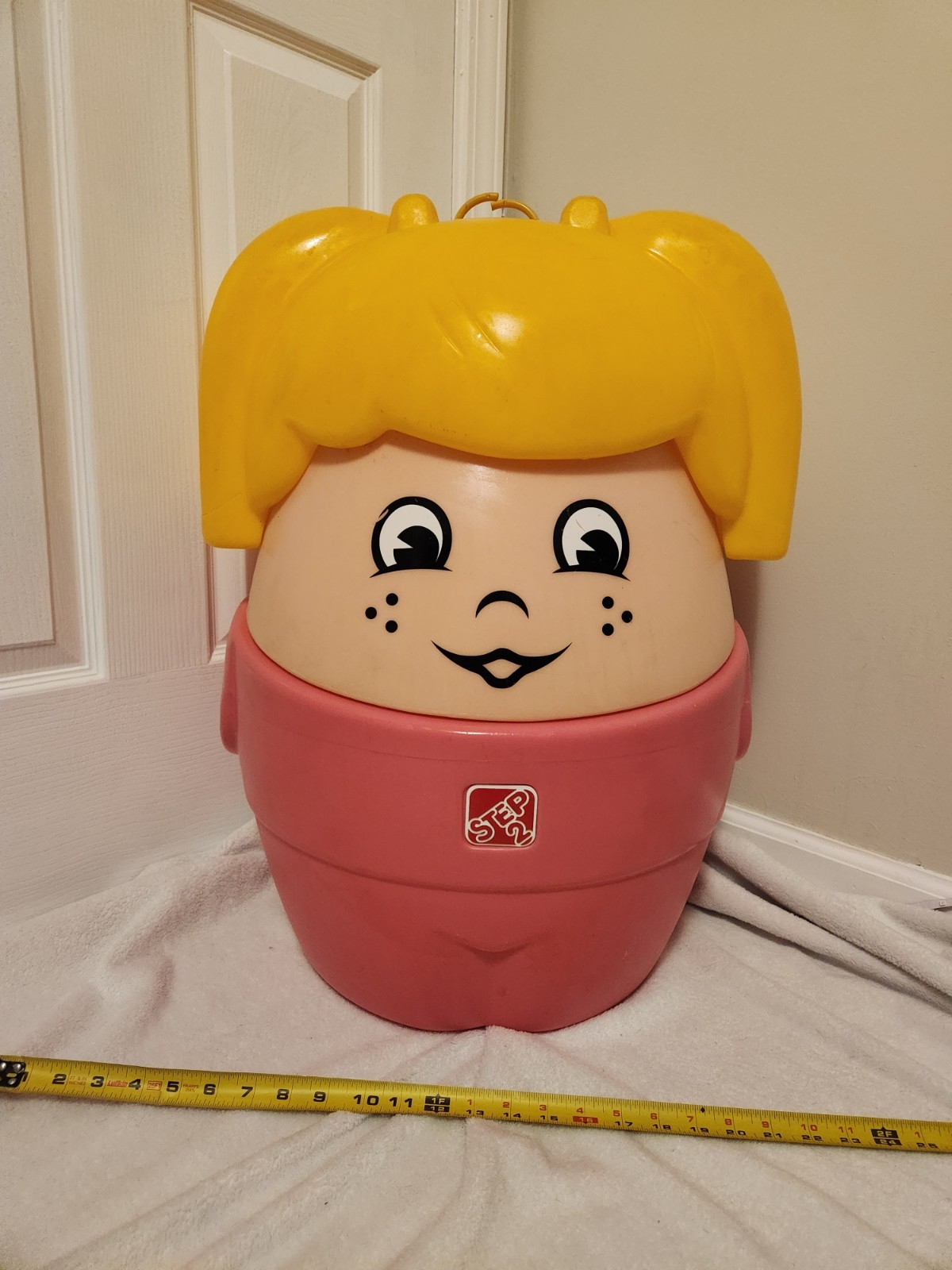 Vintage STEP 2 Little People Toddler Toddle Tots Pink Girl Toy Box Hamper Toy 