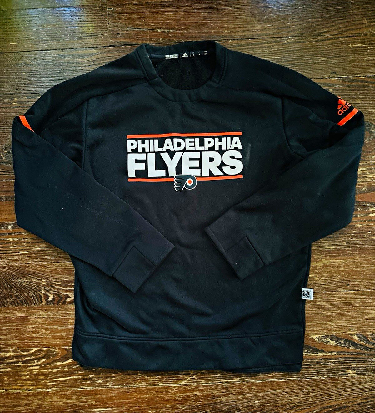 adidas Philadelphia Flyers NHL Black Crewneck Sweatshirt Top Size M