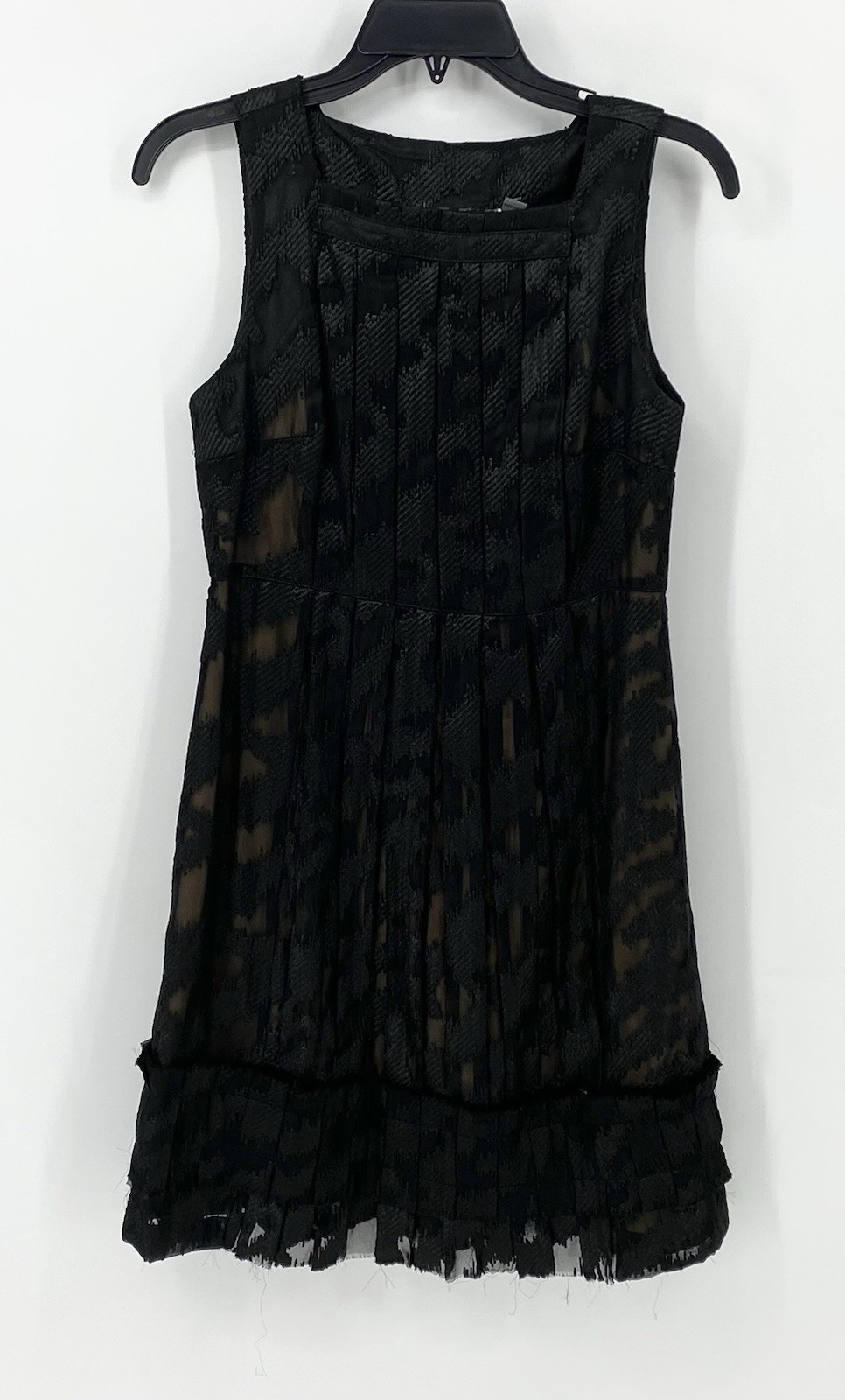 L.A.M.B By Gwen Stefani Womens Silk Lined Dress Black Pleated Ruffle Size 4