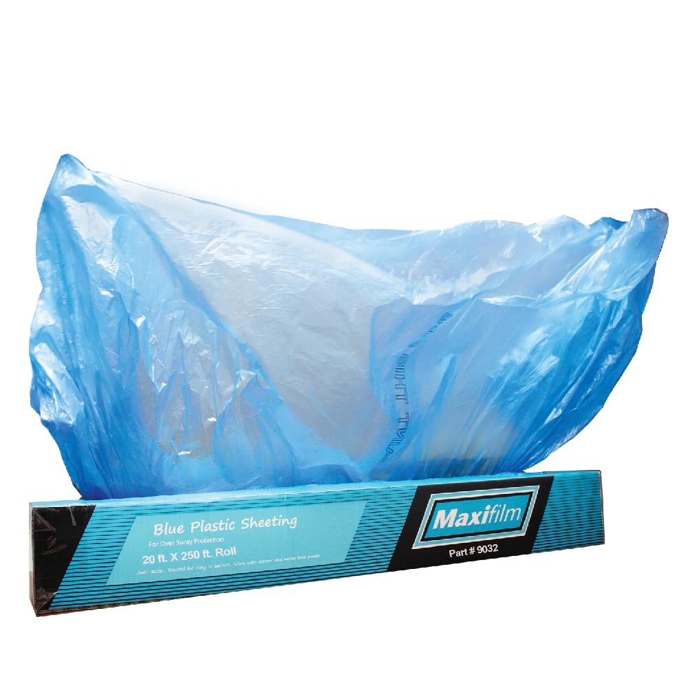 LAUCO MAXIFILM 20ft x 250ft Blue Overspray Paintable Plastic Sheeting Roll LAUCO MAXIFILM 20ft x 250ft Blue Overspray Paintable Plastic Sheeting Roll