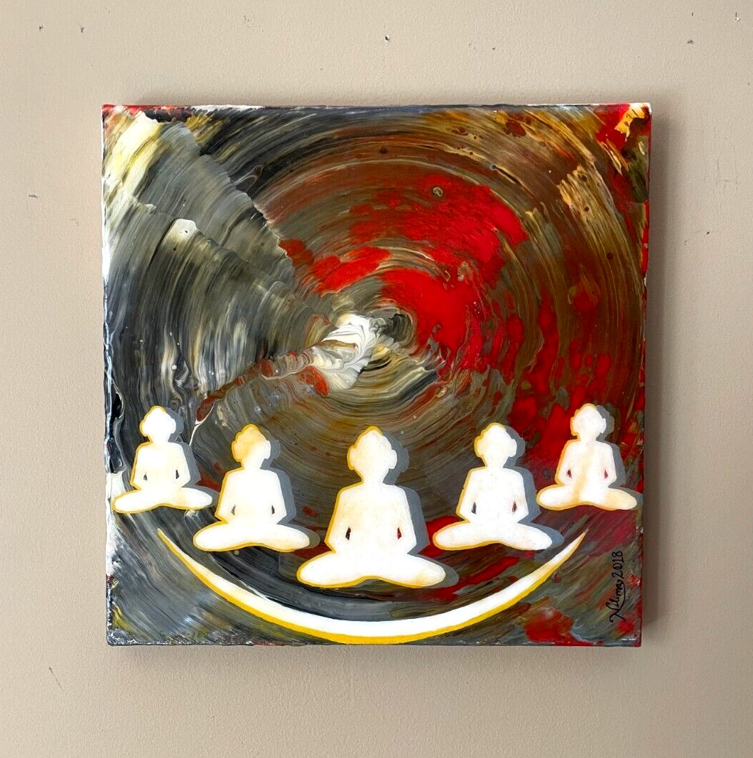 Buddha Resin Painting Enlightenment Meditation Art Buddhism Acrylic One of Kind Buddha Resin Painting Enlightenment Meditation Art Buddhism Acrylic One of Kind