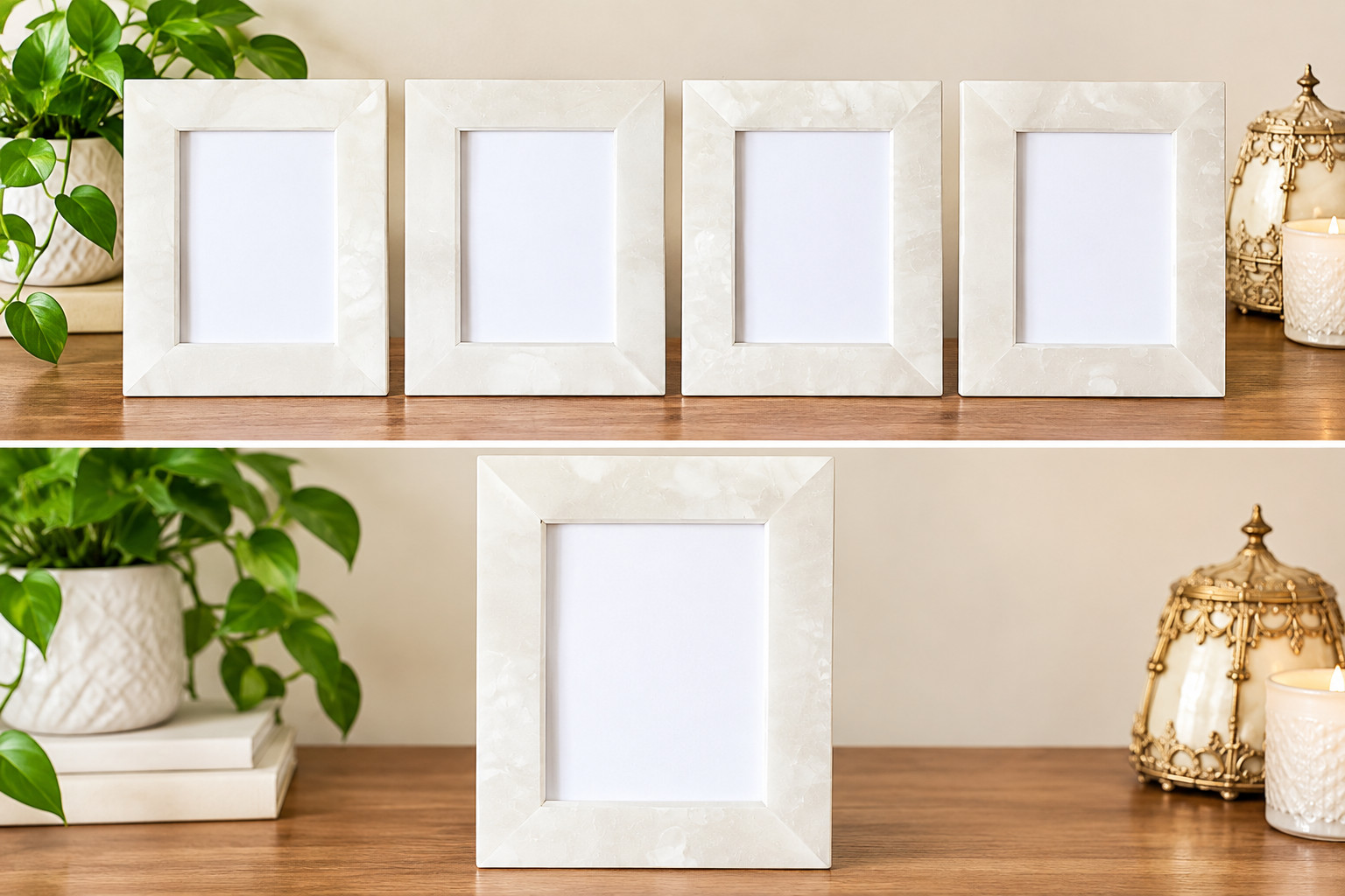 Vintage Scali Alabastro Genuine Alabaster Frame set Italian Handcrafted