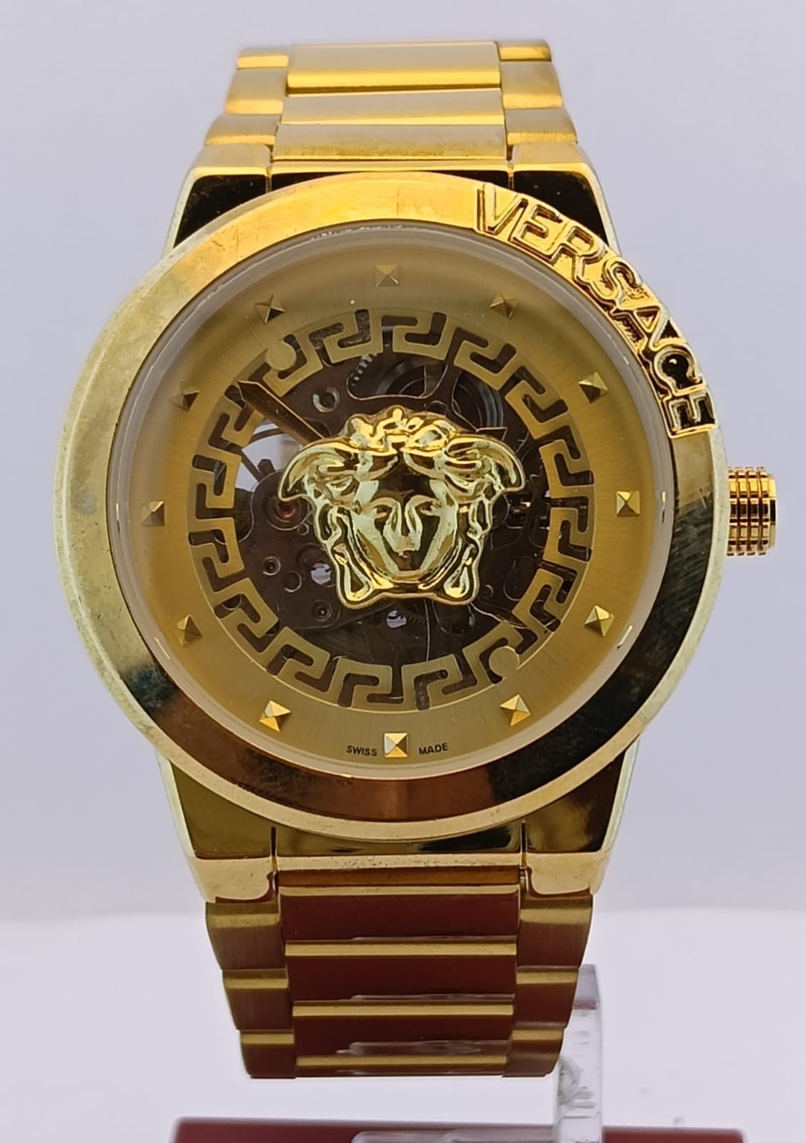 Vintage Men's Versace Medusa Infinite Yellow Dial Working Condition Wristwatch