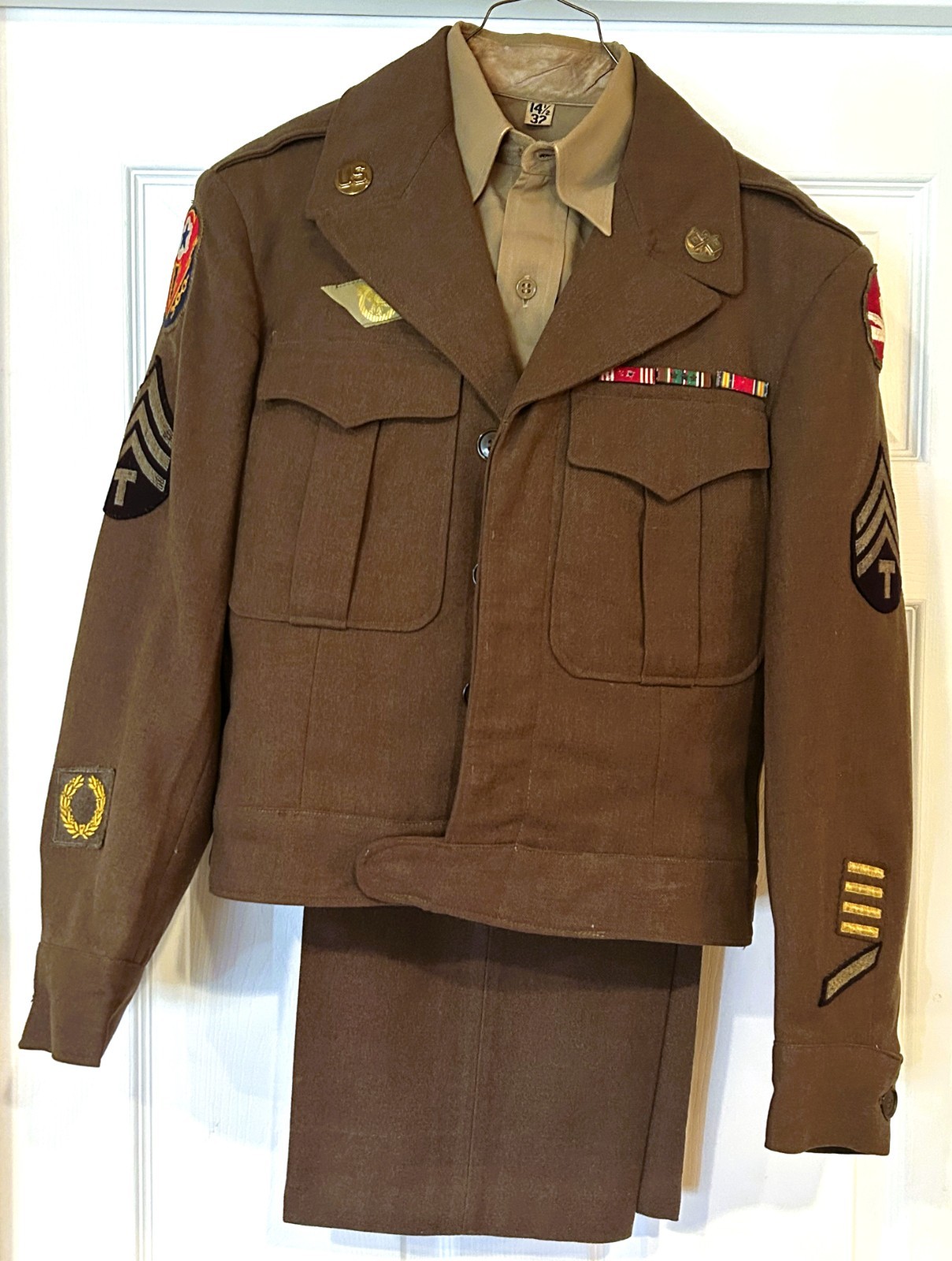WWII U.S. Army Ike Jacket Pants Shirt 84th Infantry Division Rail Splitters 1944