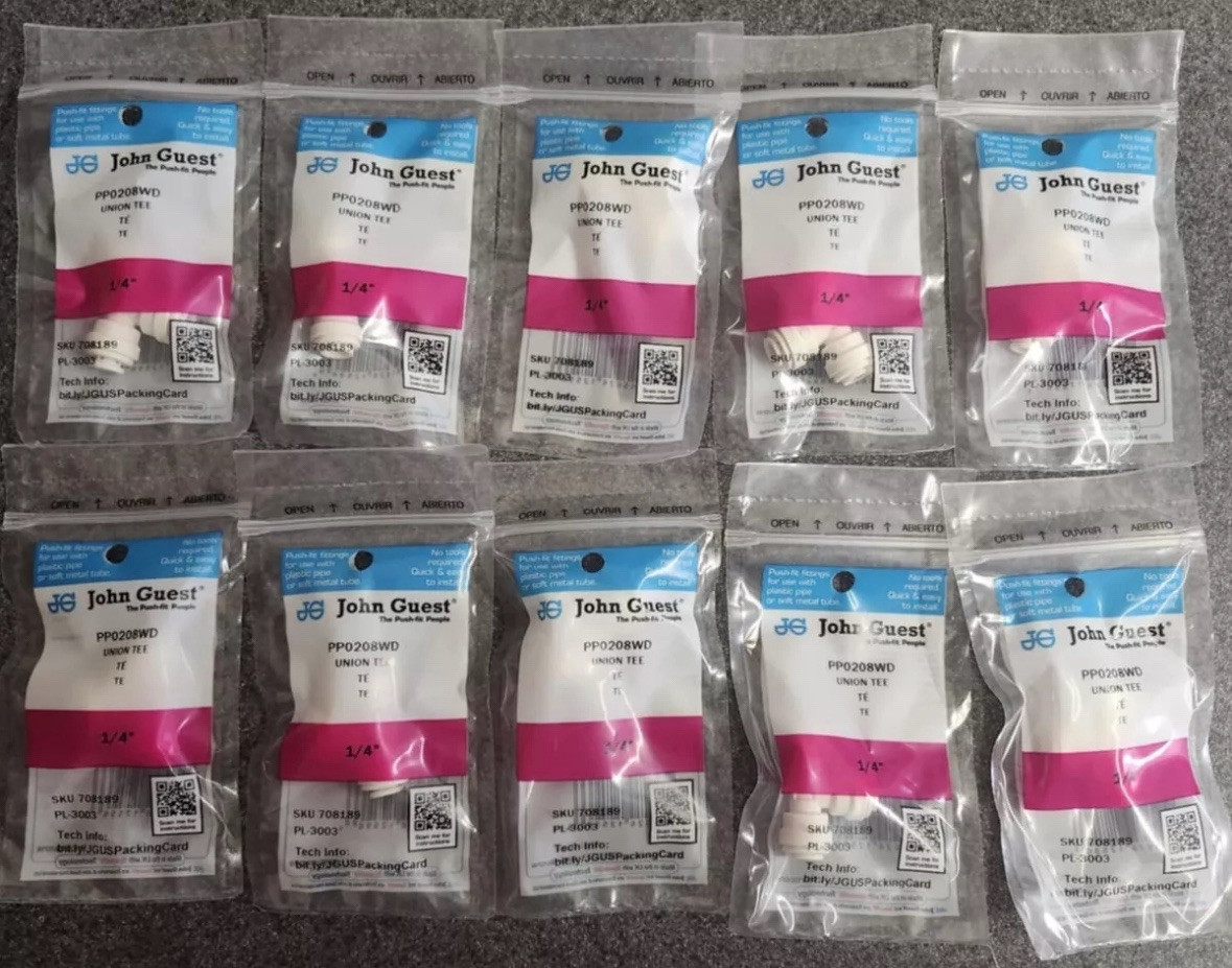Lot of 10 John Guest PP0208WD 1/4\