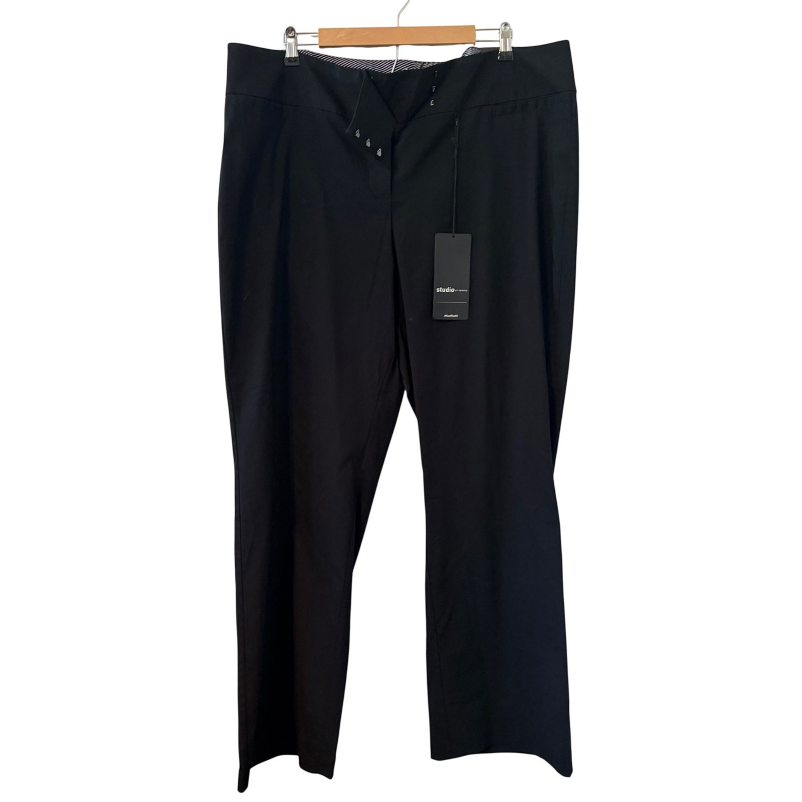 Studio By Torrid High-Rise Relaxed Fit Black Trousers Stretch Size 22R. NWT