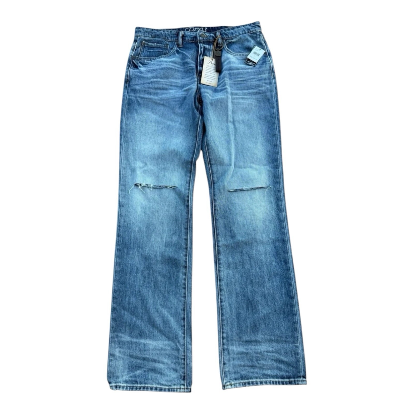 PRPS Barracuda Relaxed Fit Jeans Mens 34 Blue Distressed NWT $248 PRPS Barracuda Relaxed Fit Jeans Mens 34 Blue Distressed NWT $248