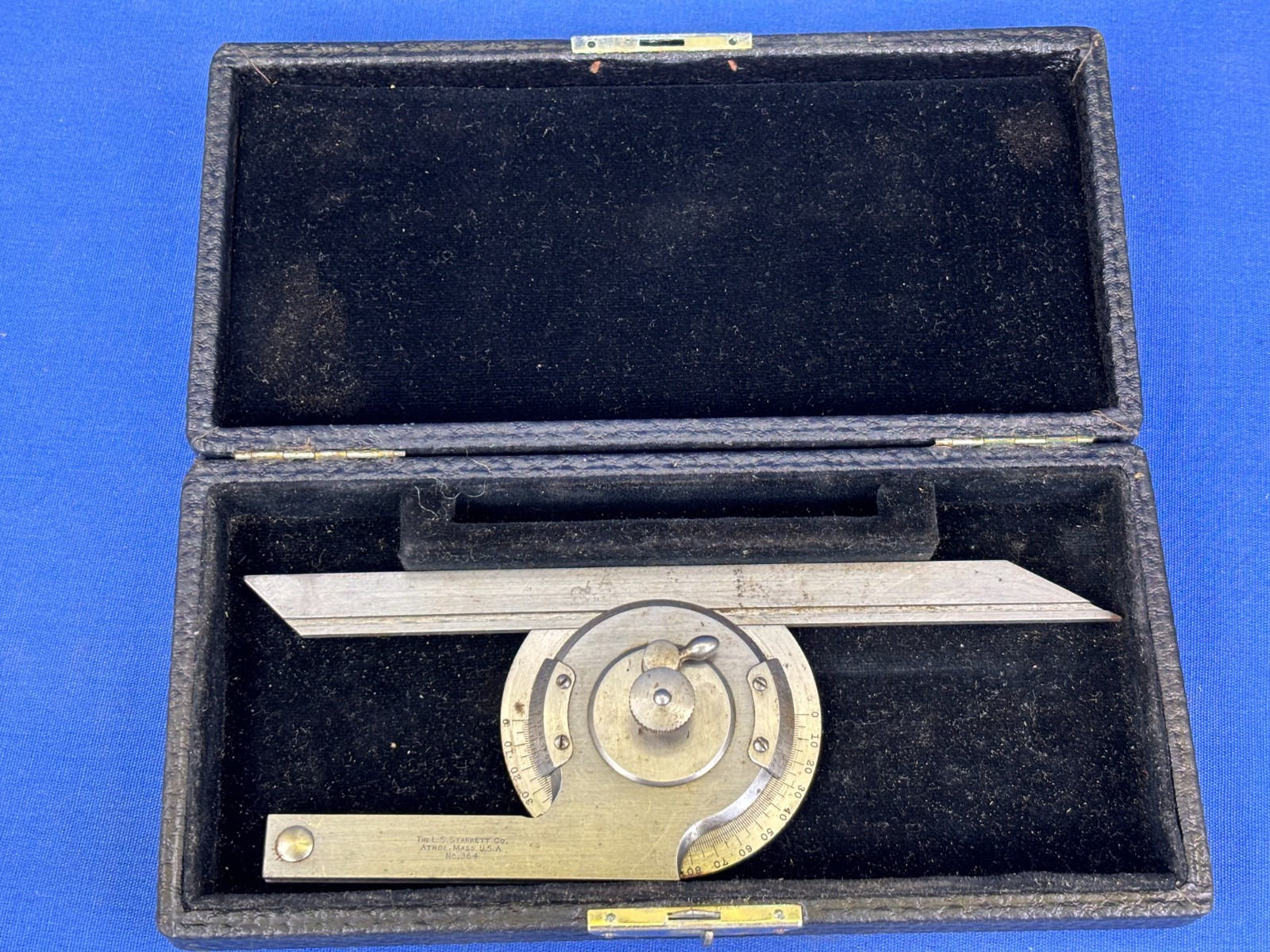 Vintage Starrett No. 364 Universal Bevel Vernier Protractor w/ Case Vintage Starrett No. 364 Universal Bevel Vernier Protractor w/ Case