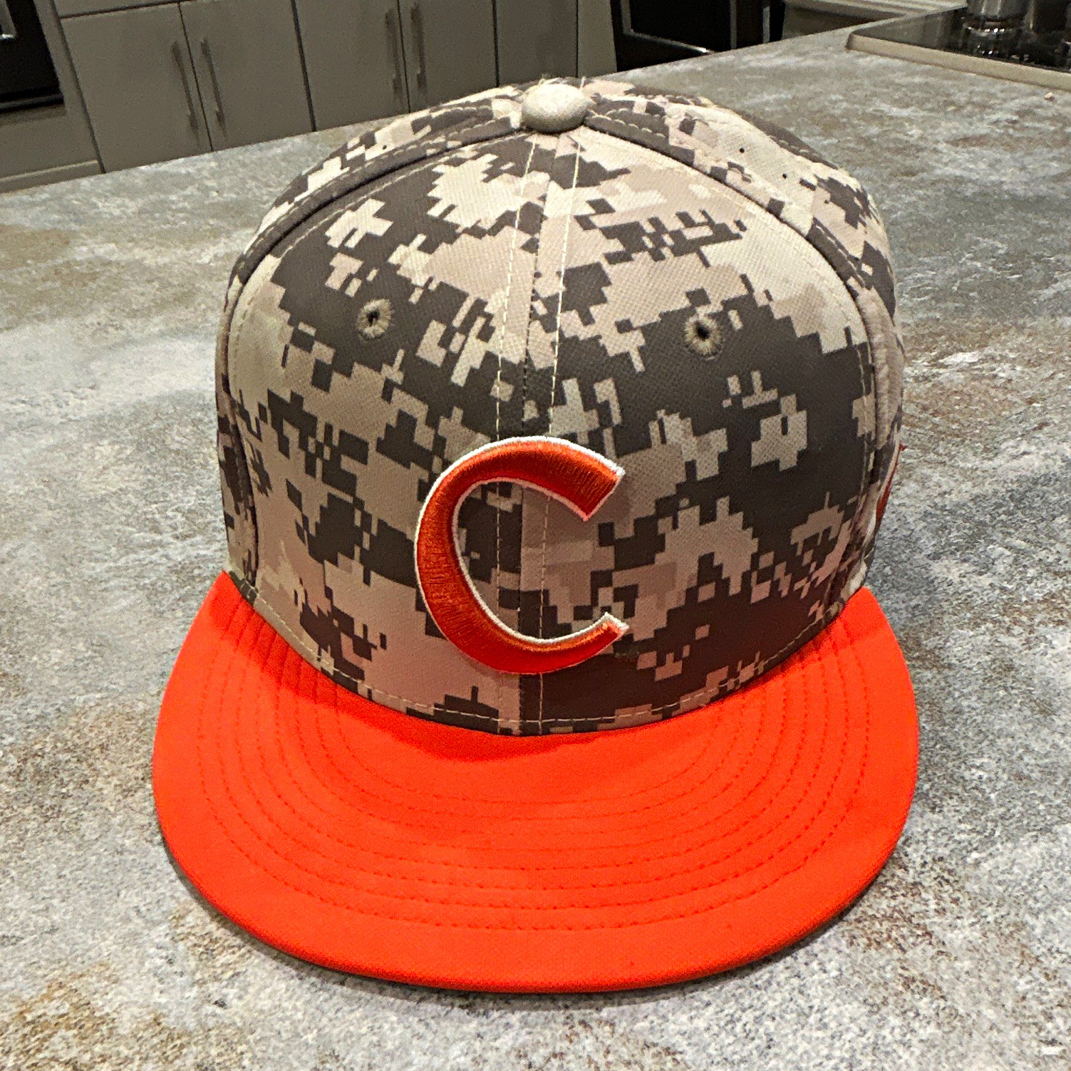 Clemson Tigers Nike Omaha Baseball Fitted Hat Camo/Orange