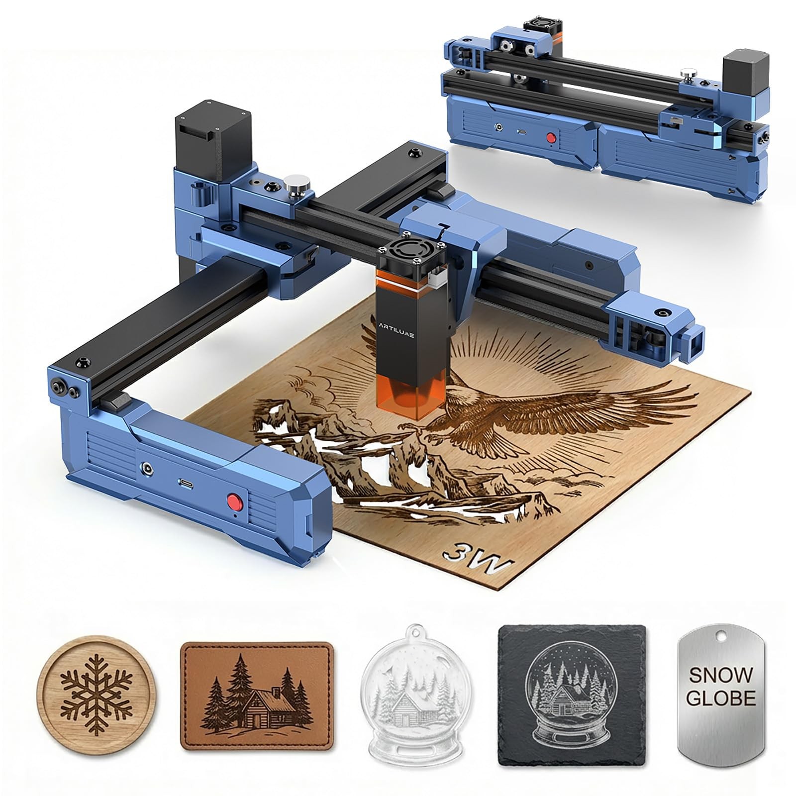 Artilume T1 Laser Engraver 3000mW, Foldable Design Laser Engraving Machine, 0...