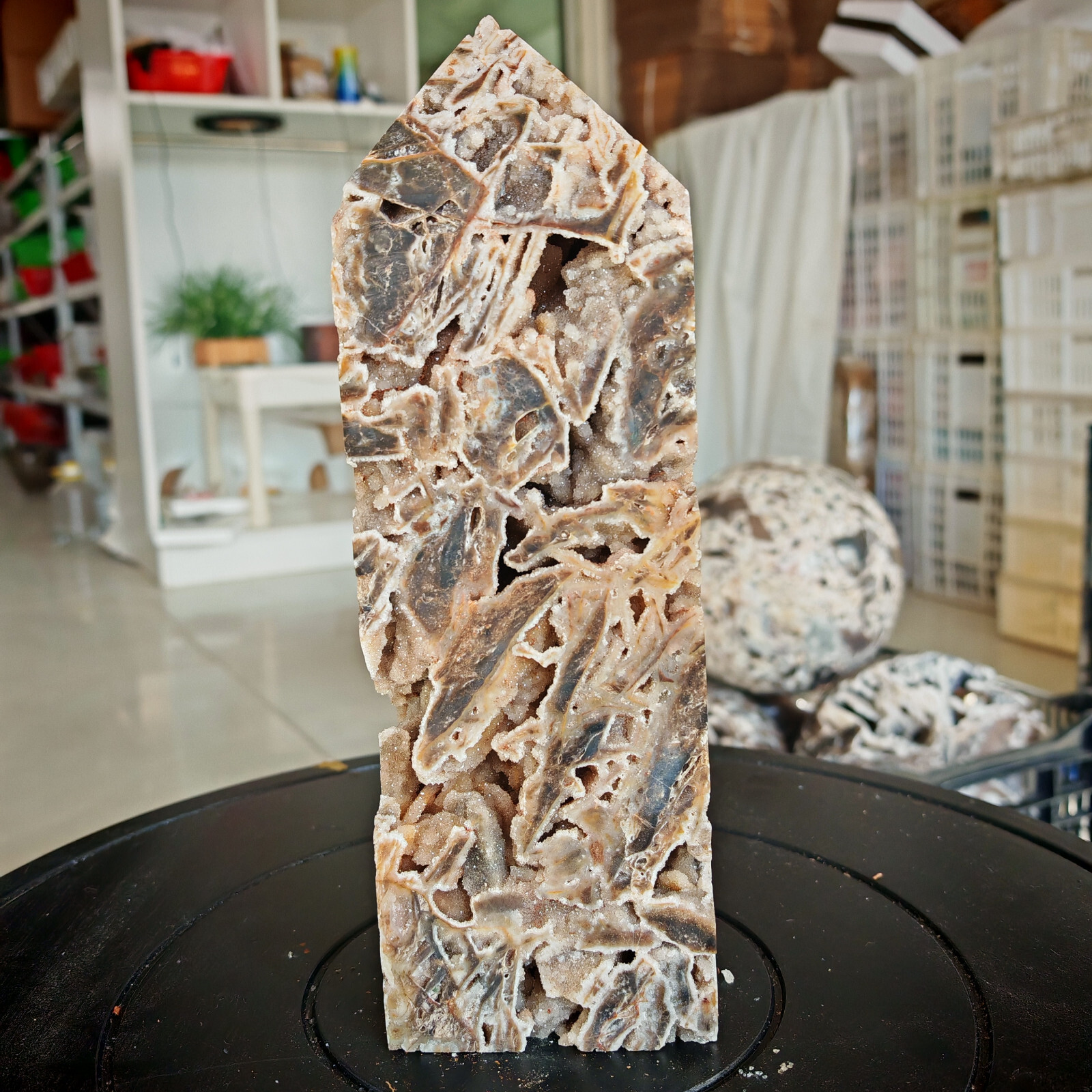 5.39LB Polishing and repairing of natural sphalerite crystal columns 2450g 5.39LB Polishing and repairing of natural sphalerite crystal columns 2450g