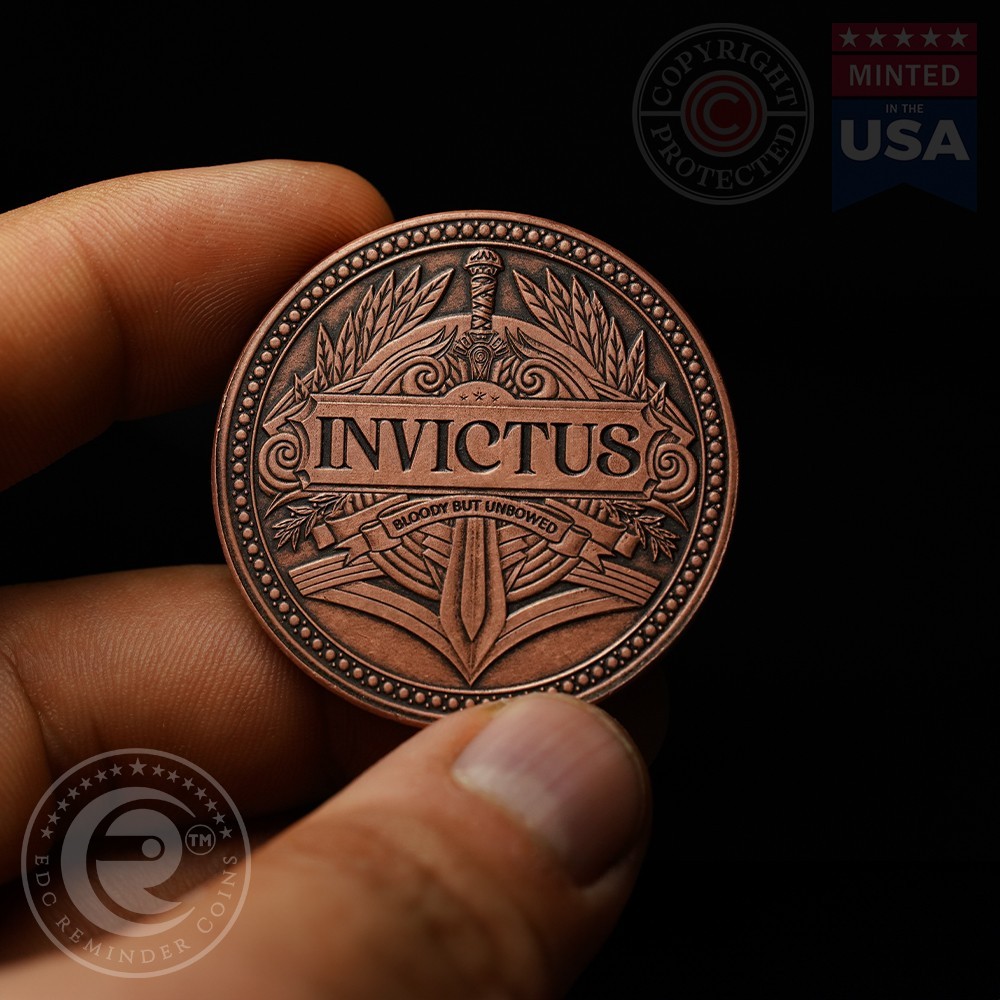 Invictus Coin | I'm the Master of My Fate  I'm the Captain of My Soul | EDC Coin