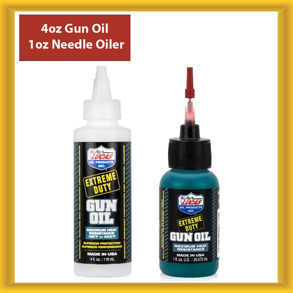 Lucas Oil Extreme Duty Refill 4-Oz Gun Oil and 1-Oz Needle Oiler Lucas Oil Extreme Duty Refill 4-Oz Gun Oil and 1-Oz Needle Oiler