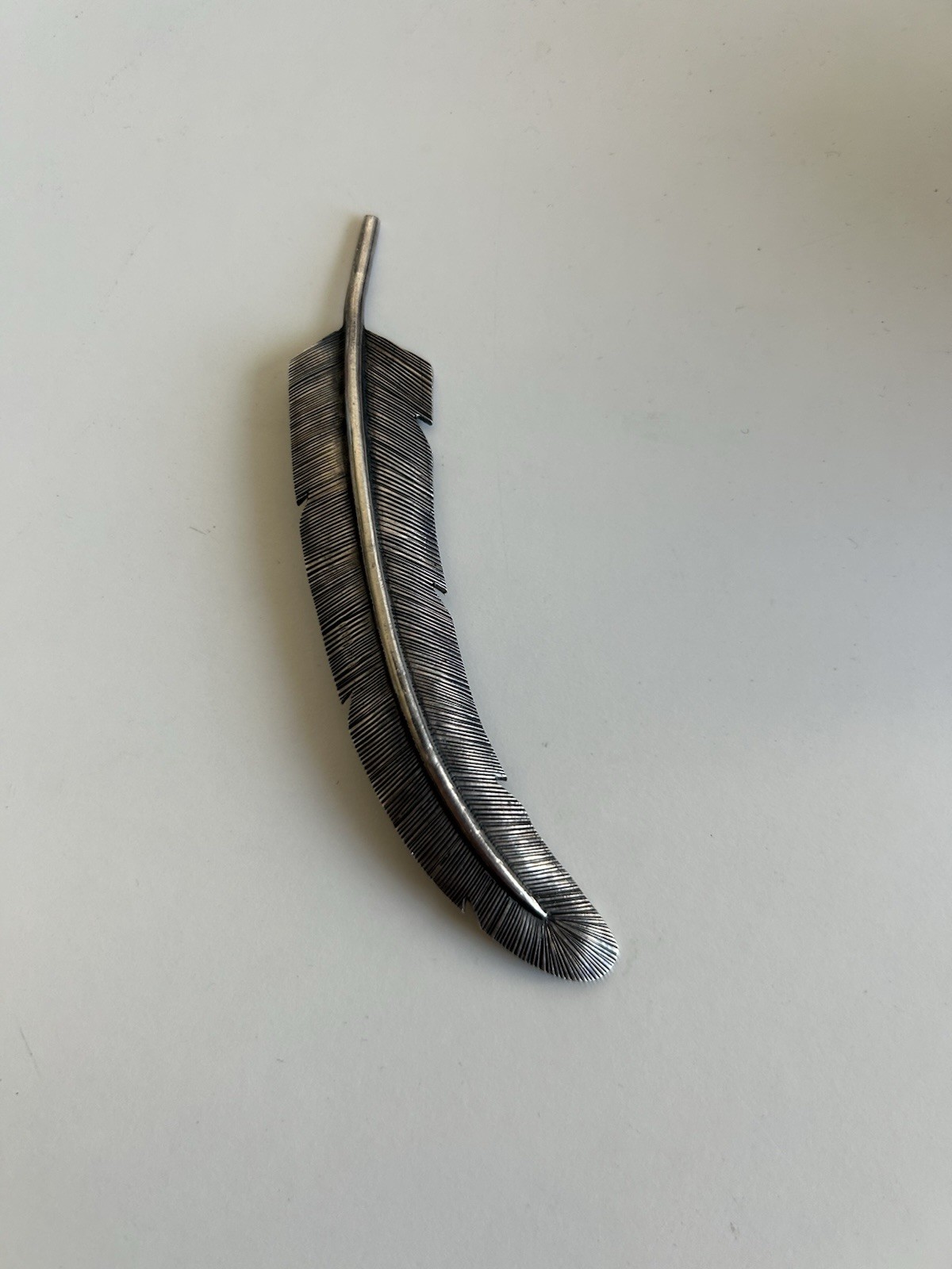 Vintage 1940’s Navajo UITA21 Native Feather Sterling Silver Pin Brooch Goro