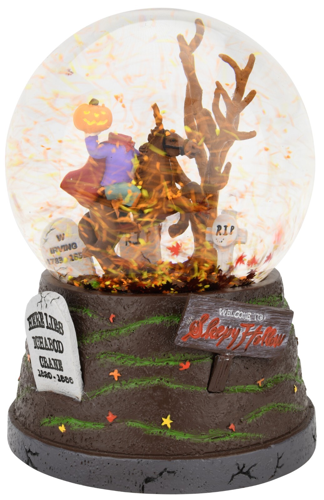 Tree Buddees Sleepy Hollow Fall Themed Headless Horseman Halloween Snow Globe Tree Buddees Sleepy Hollow Fall Themed Headless Horseman Halloween Snow Globe