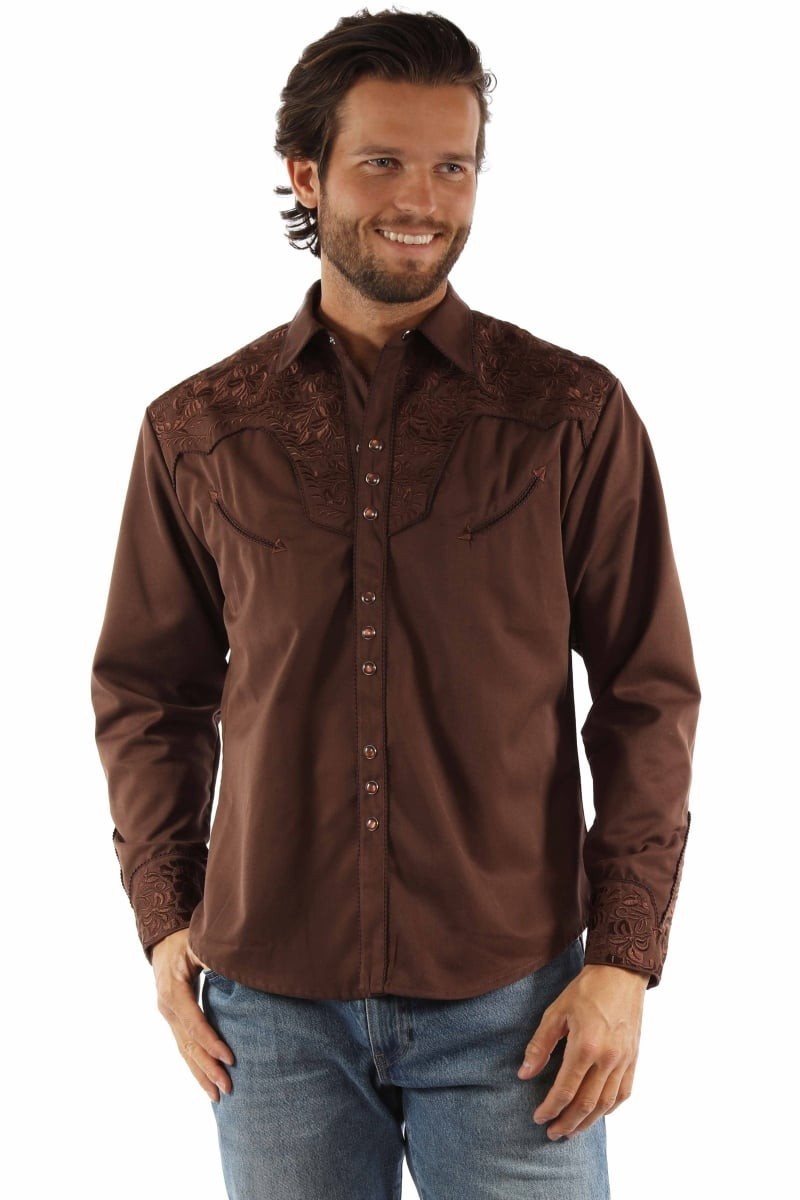 Scully P-634-MOC-XL P-634 Men Shirt Mocha - Extra Large
